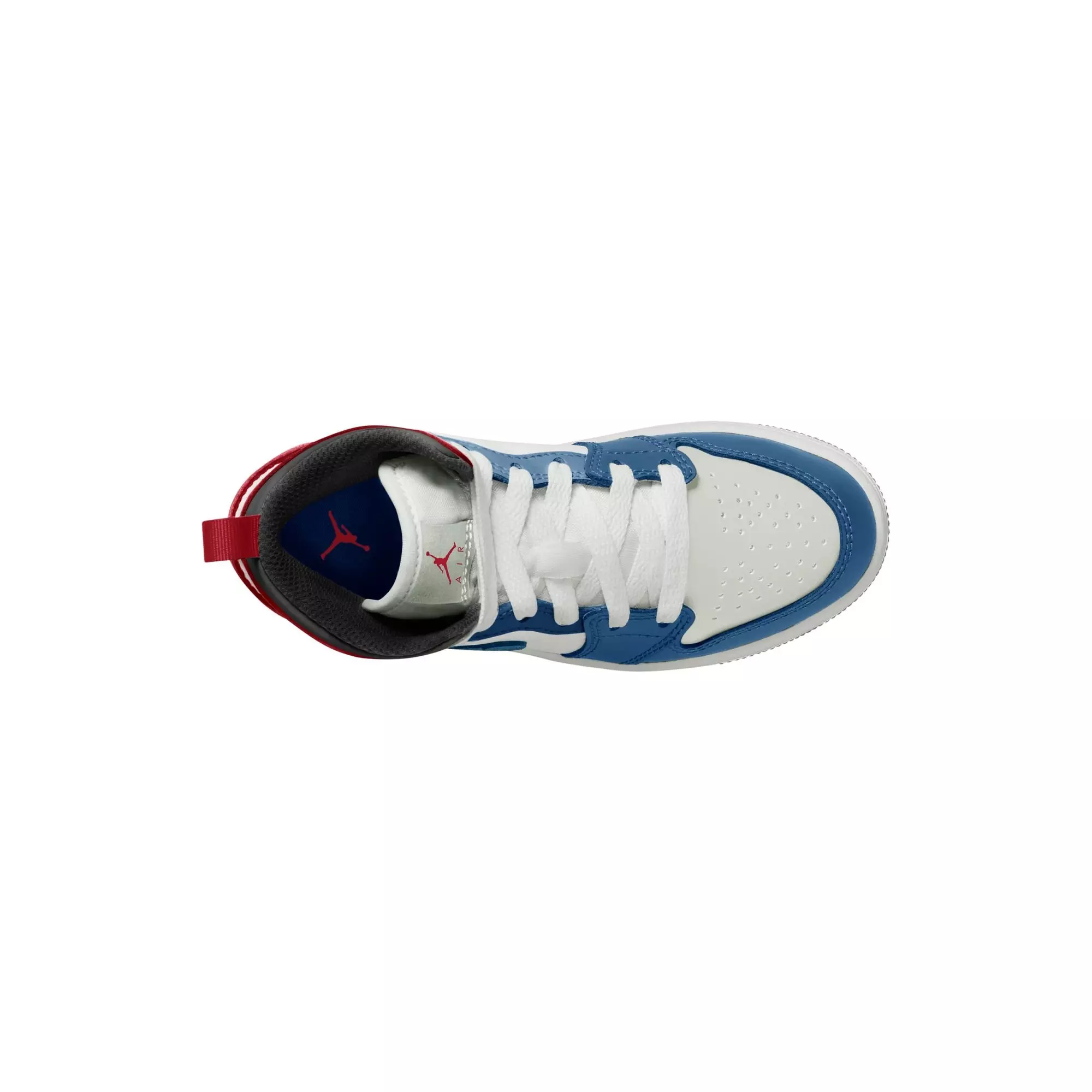 Jordan 1 Mid "True Blue/Summit White/Varsity Red/Black" Preschool Boys' Shoe - TRUE BLUE/SUMMIT WHITE/VARSITY RED/BLACK