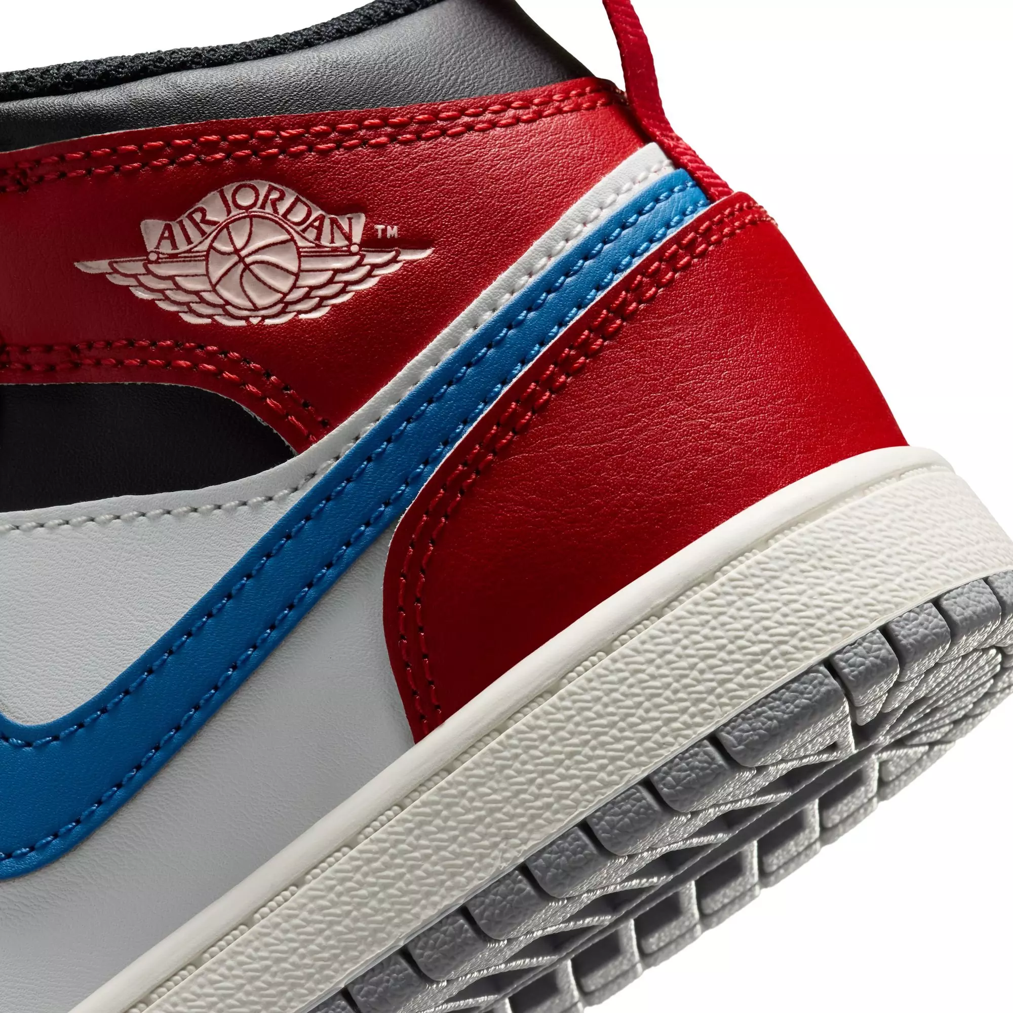 Jordan 1 Mid "True Blue/Summit White/Varsity Red/Black" Preschool Boys' Shoe - TRUE BLUE/SUMMIT WHITE/VARSITY RED/BLACK