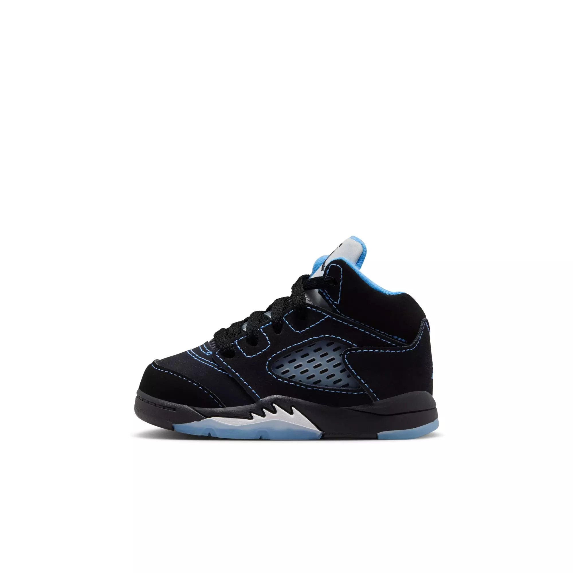 Jordan 5 Retro "Black Carolina" Toddler Kids' Shoe - BLACK/UNIVERSITY BLUE/WHITE