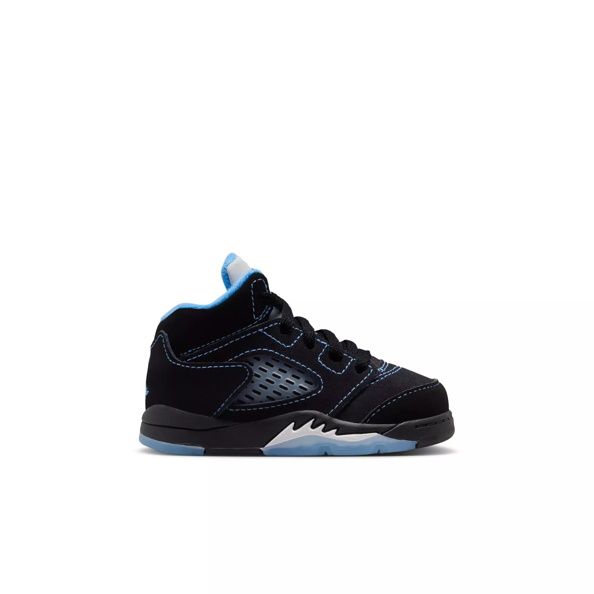 Jordan 5 Retro "Black Carolina" Toddler Kids' Shoe - BLACK/UNIVERSITY BLUE/WHITE