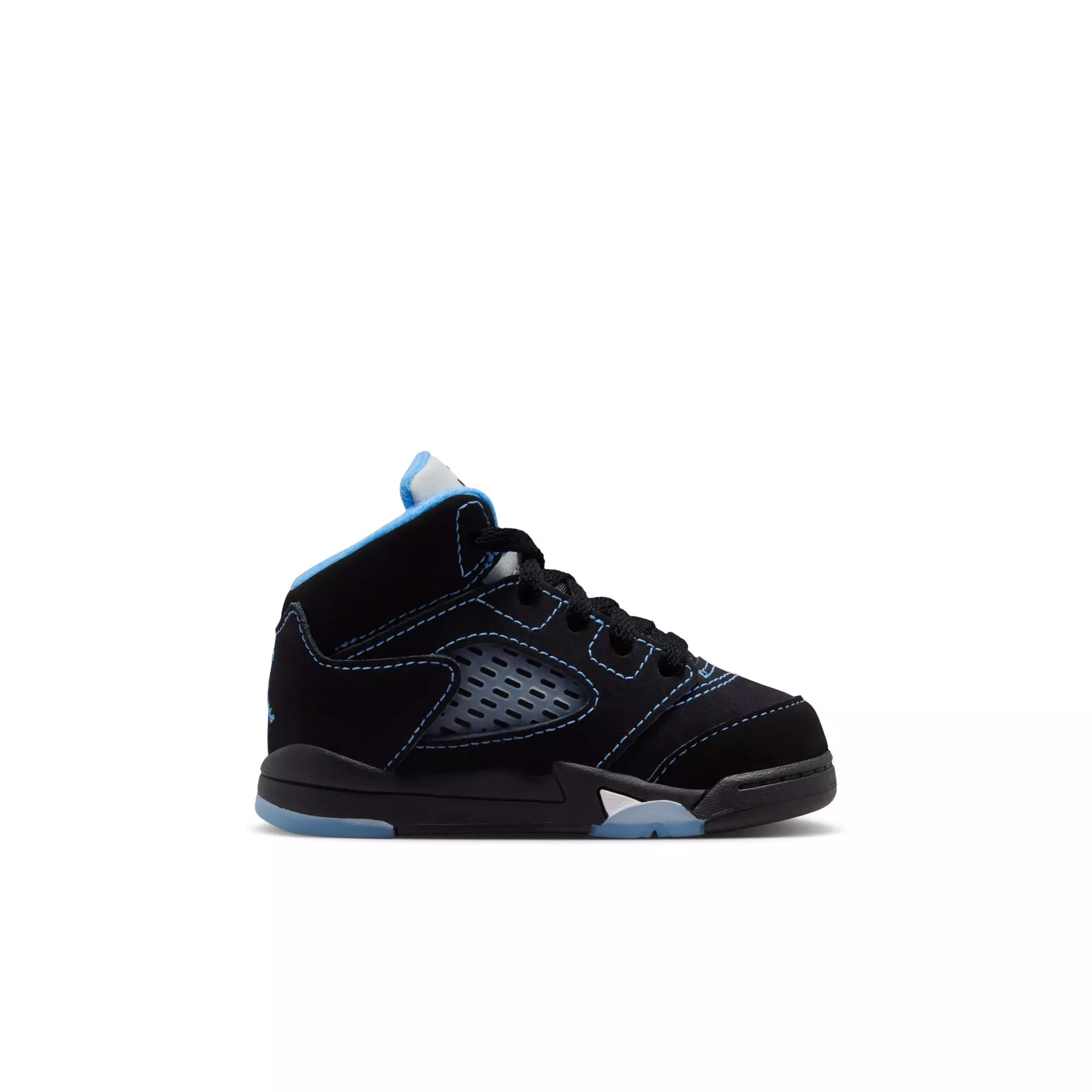 Jordan 5 Retro "Black Carolina" Toddler Kids' Shoe - BLACK/UNIVERSITY BLUE/WHITE