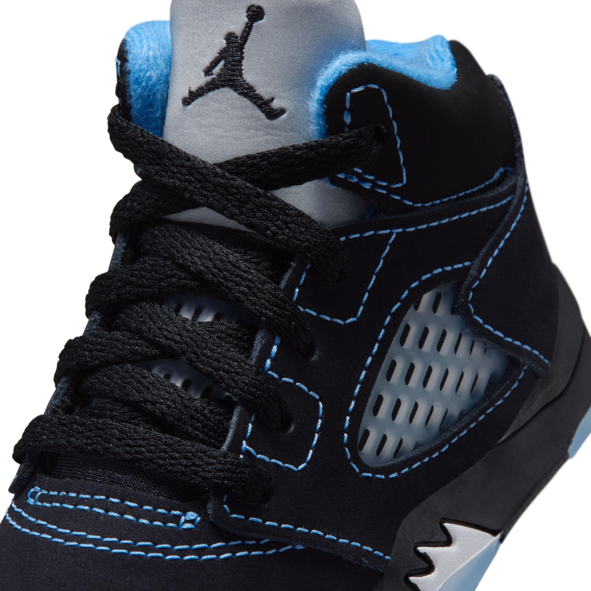 Jordan 5 Retro "Black Carolina" Toddler Kids' Shoe - BLACK/UNIVERSITY BLUE/WHITE Thumbnail View 5