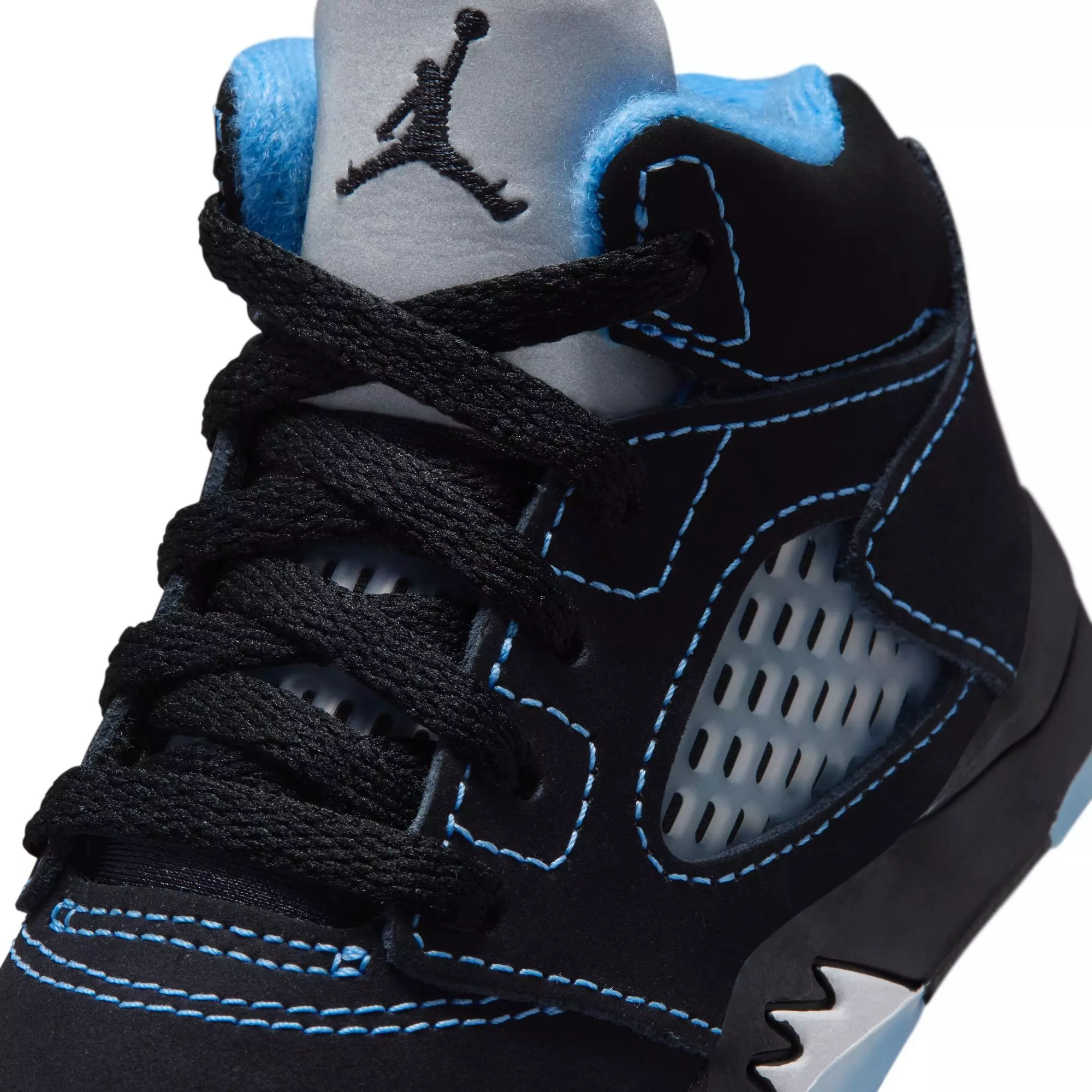 Jordan 5 Retro "Black Carolina" Toddler Kids' Shoe - BLACK/UNIVERSITY BLUE/WHITE