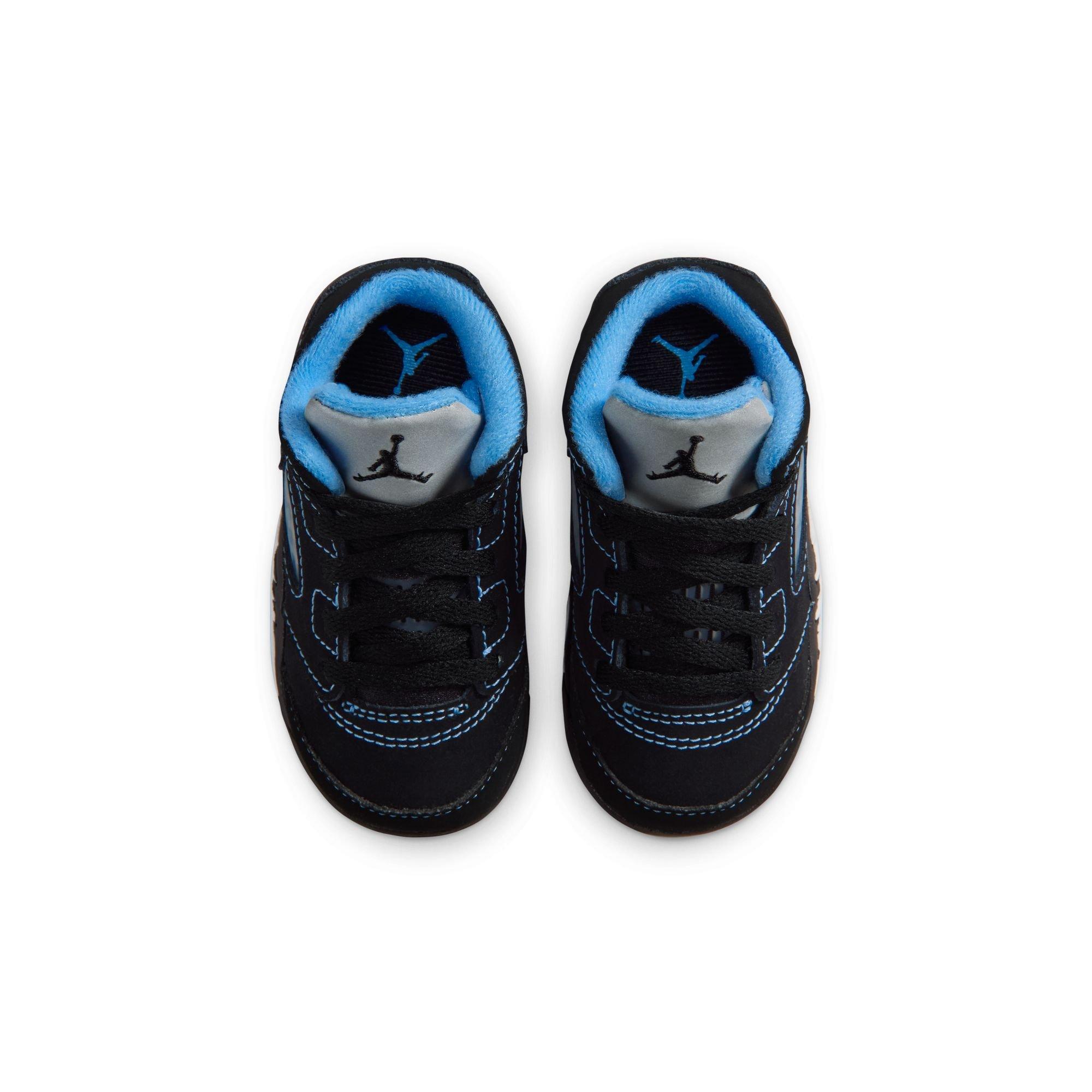 Jordan 5 Retro "Black Carolina" Toddler Kids' Shoe - BLACK/UNIVERSITY BLUE/WHITE Thumbnail View 10