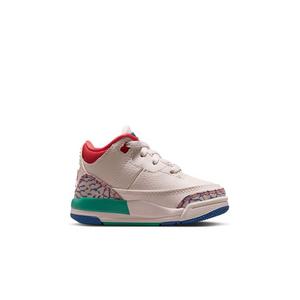 Jordan Retro 3 "Chalk and True Blue" Toddler Kids' Shoe - CHALK/TRACK RED/TRUE BLUE/KINETIC GREEN