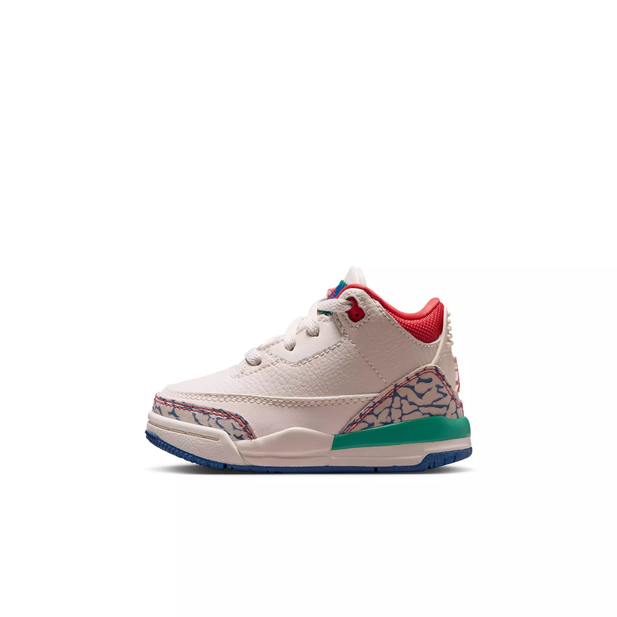Jordan Retro 3 "Chalk and True Blue" Toddler Kids' Shoe - CHALK/TRACK RED/TRUE BLUE/KINETIC GREEN