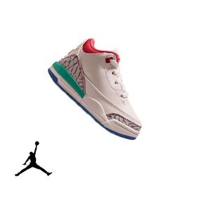 Jordan Retro 3 "Chalk and True Blue" Toddler Kids' Shoe - CHALK/TRACK RED/TRUE BLUE/KINETIC GREEN