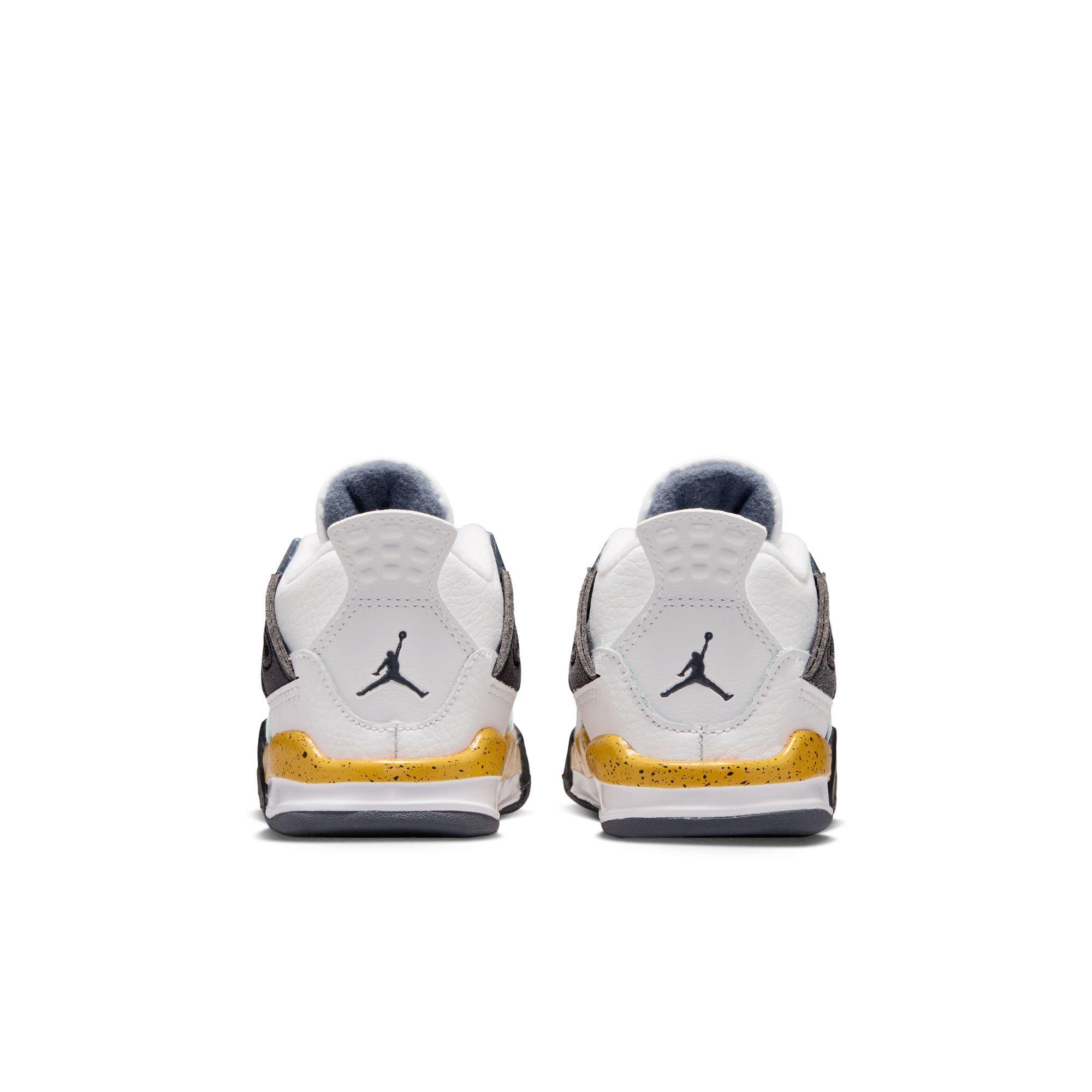Jordan 4 Retro "Tour Yellow" Toddler Kids' Shoe - WHITE/TOUR YELLOW/DARK BLUE GREY/BLACK