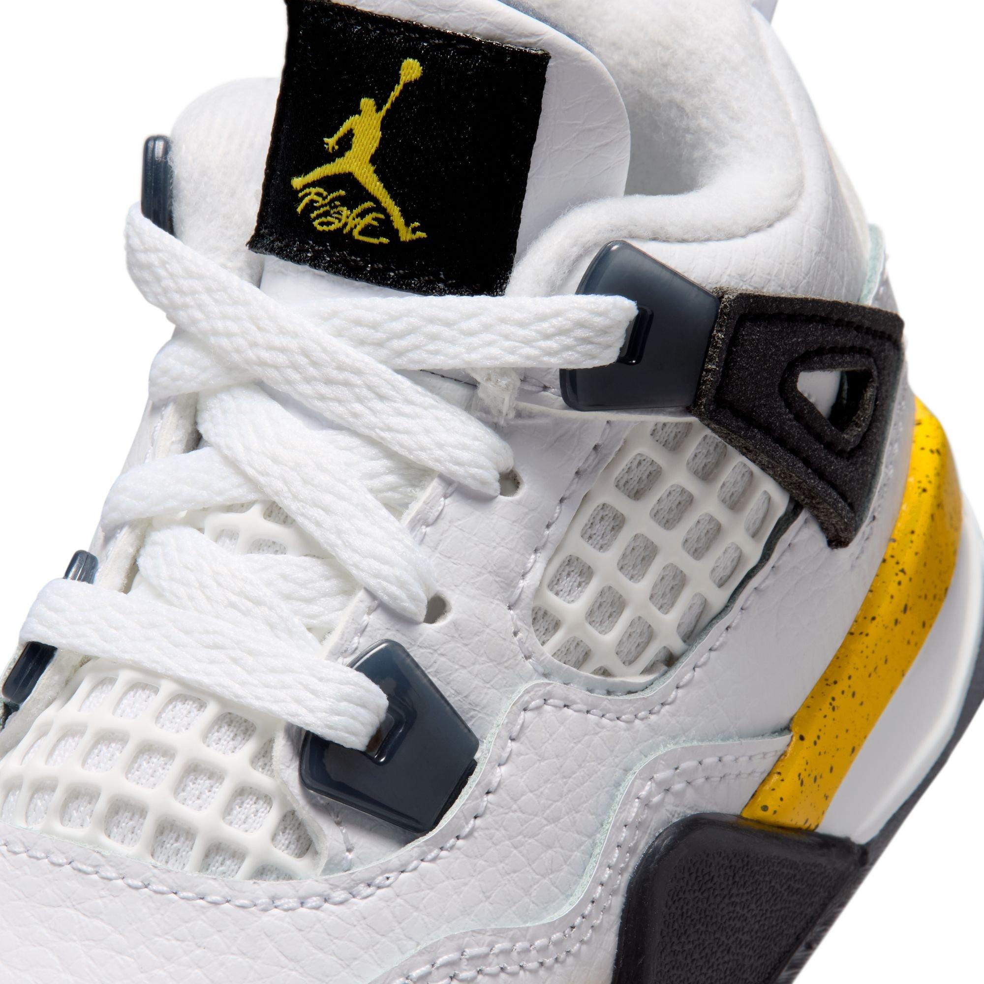 Jordan 4 Retro "Tour Yellow" Toddler Kids' Shoe - WHITE/TOUR YELLOW/DARK BLUE GREY/BLACK