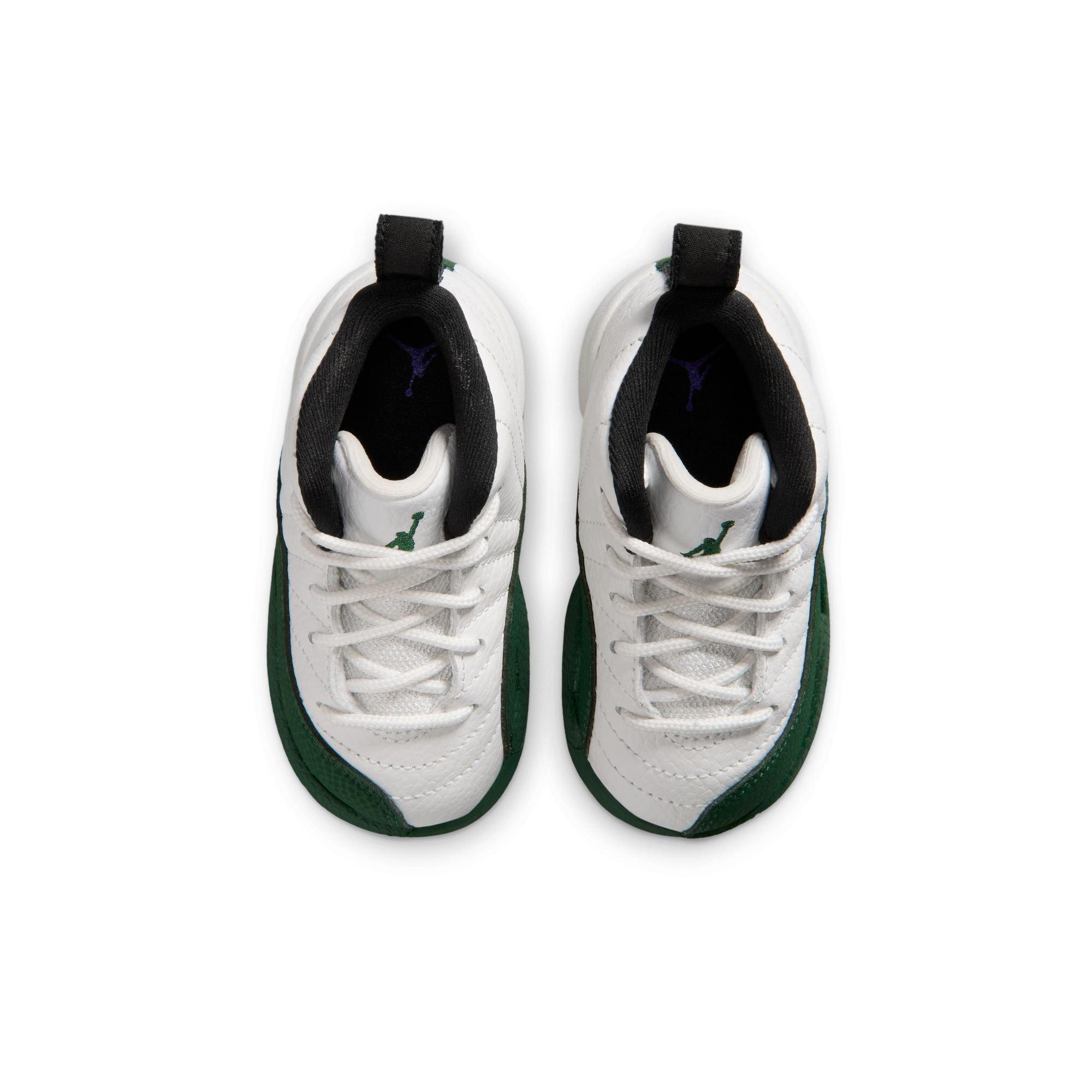 Jordan 12 Retro "Idols Become Rivals" Toddler Kids' Shoe - SUMMIT WHITE/GORGE GREEN/FIERCE PURPLE