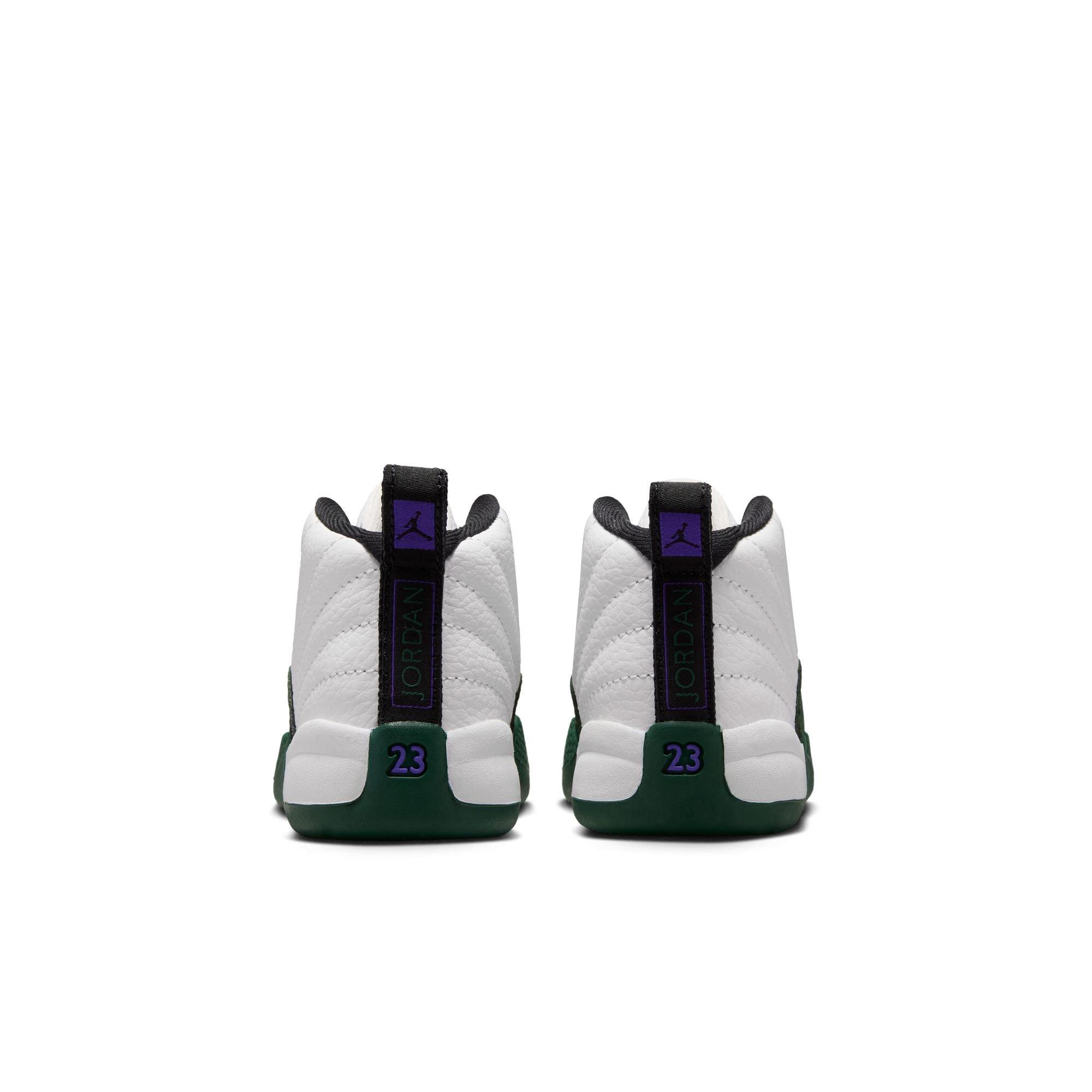 Jordan 12 Retro "Idols Become Rivals" Toddler Kids' Shoe - SUMMIT WHITE/GORGE GREEN/FIERCE PURPLE