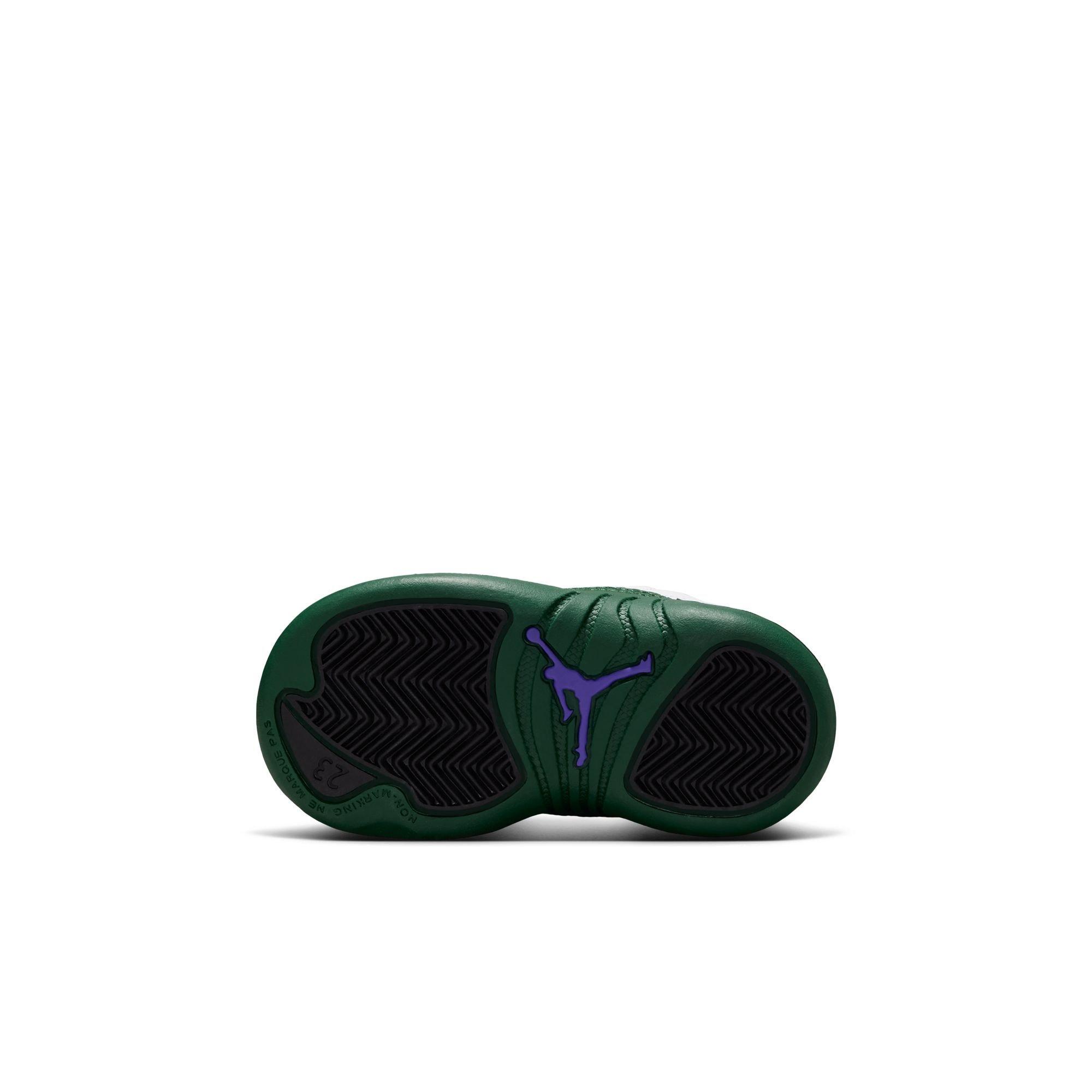 Jordan 12 Retro "Idols Become Rivals" Toddler Kids' Shoe - SUMMIT WHITE/GORGE GREEN/FIERCE PURPLE