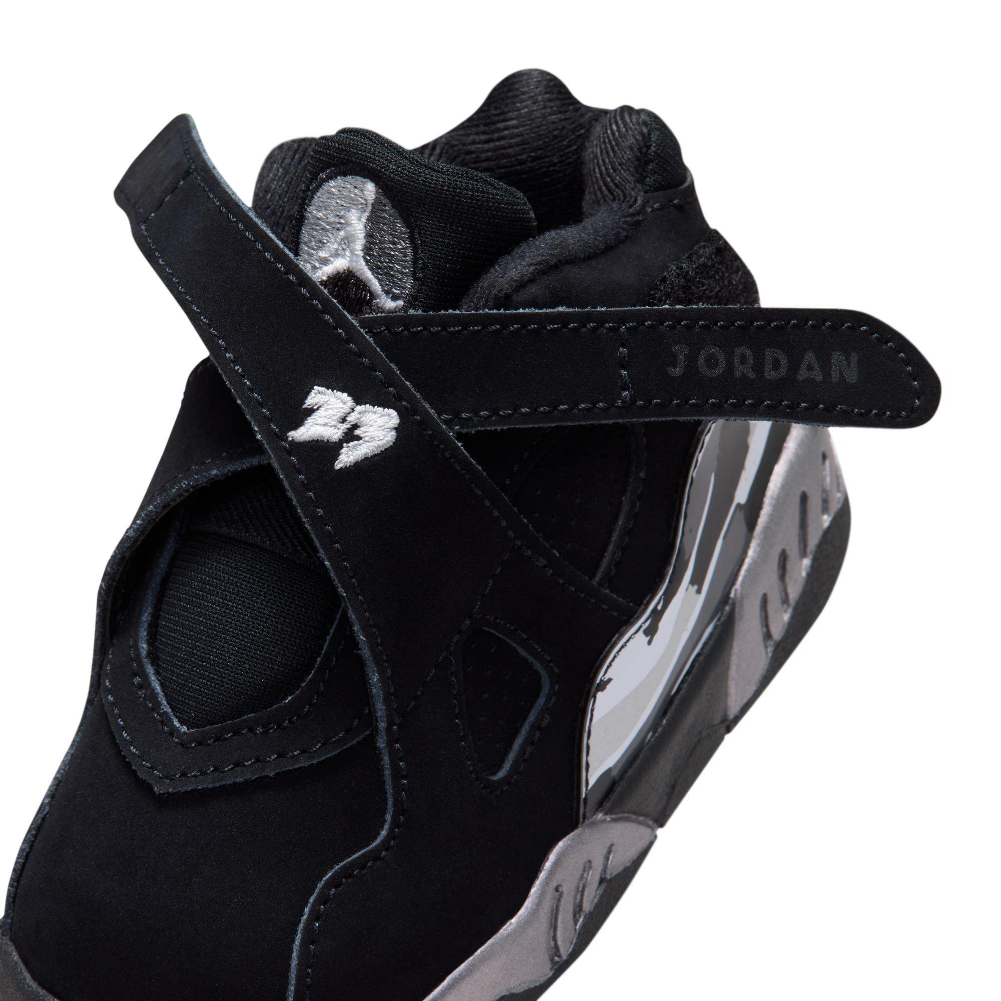Jordan 8 Retro "Chrome" Toddler Kids' Shoe - BLACK/WHITE/LT GRAPHITE