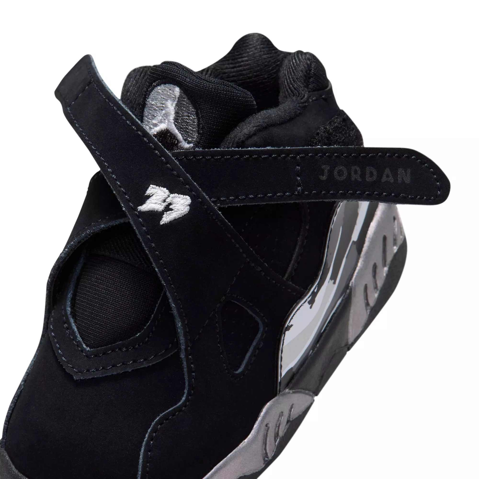 Jordan 8 Retro "Chrome" Toddler Kids' Shoe - BLACK/WHITE/LT GRAPHITE