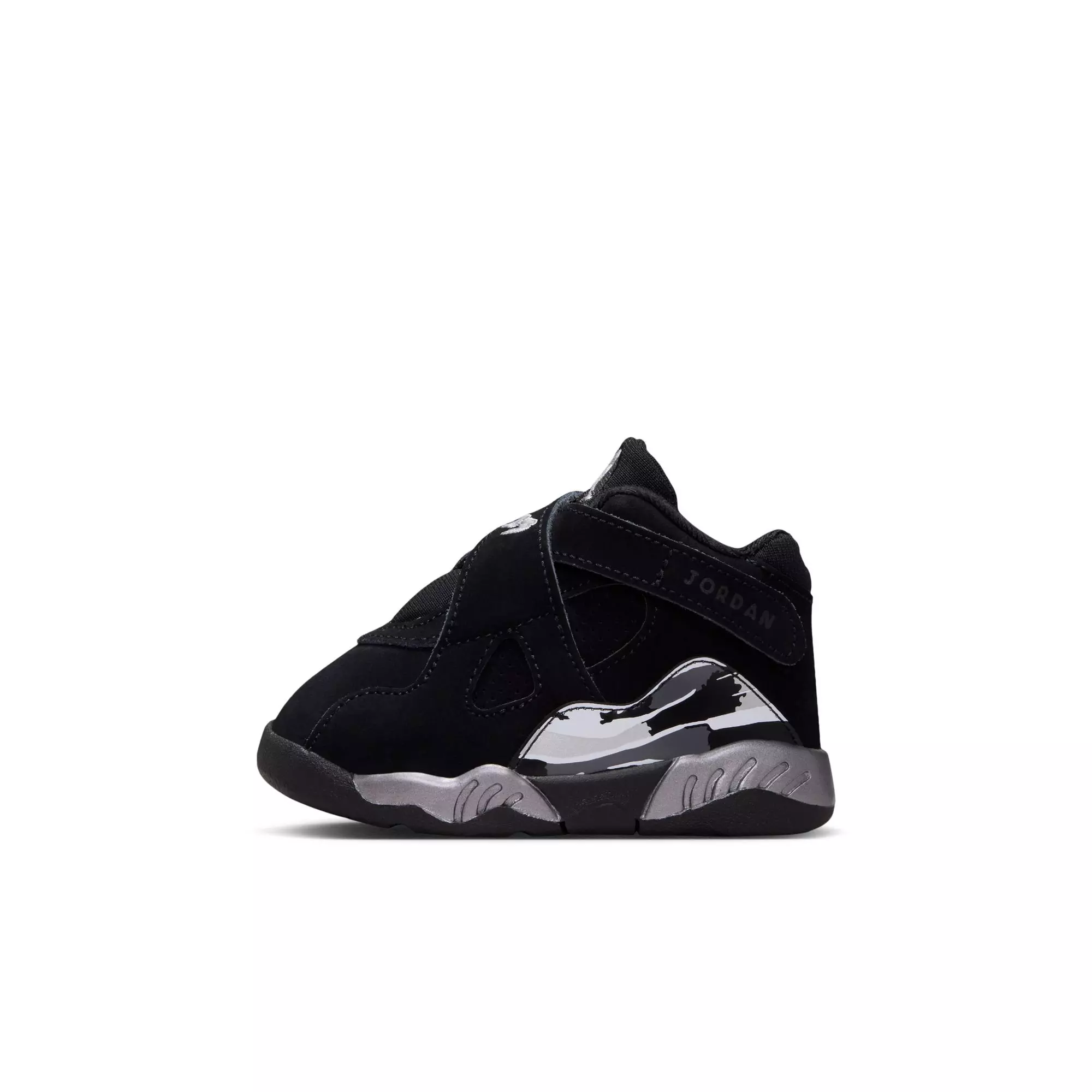 Jordan 8 Retro "Chrome" Toddler Kids' Shoe - BLACK/WHITE/LT GRAPHITE