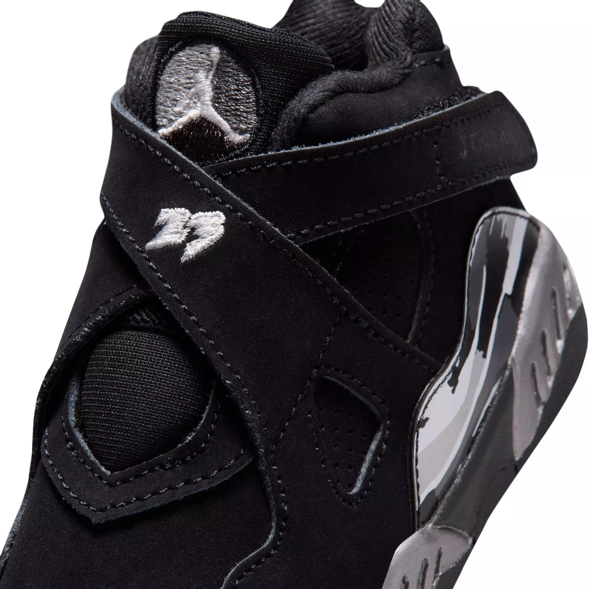 Jordan 8 Retro "Chrome" Toddler Kids' Shoe - BLACK/WHITE/LT GRAPHITE