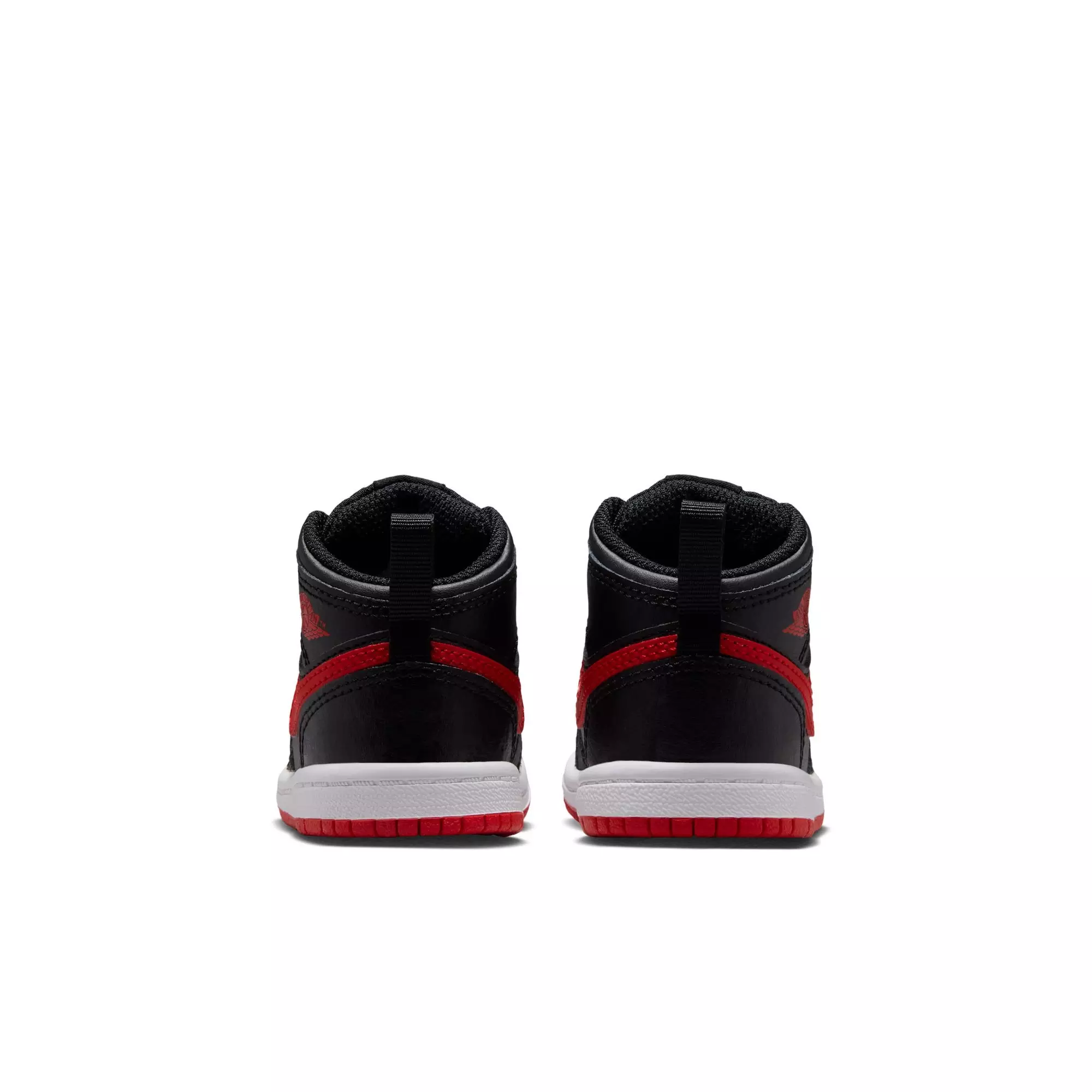 Jordan 1 Mid "Black/University Red/White" Toddler Boys' Shoe - BLACK/RED