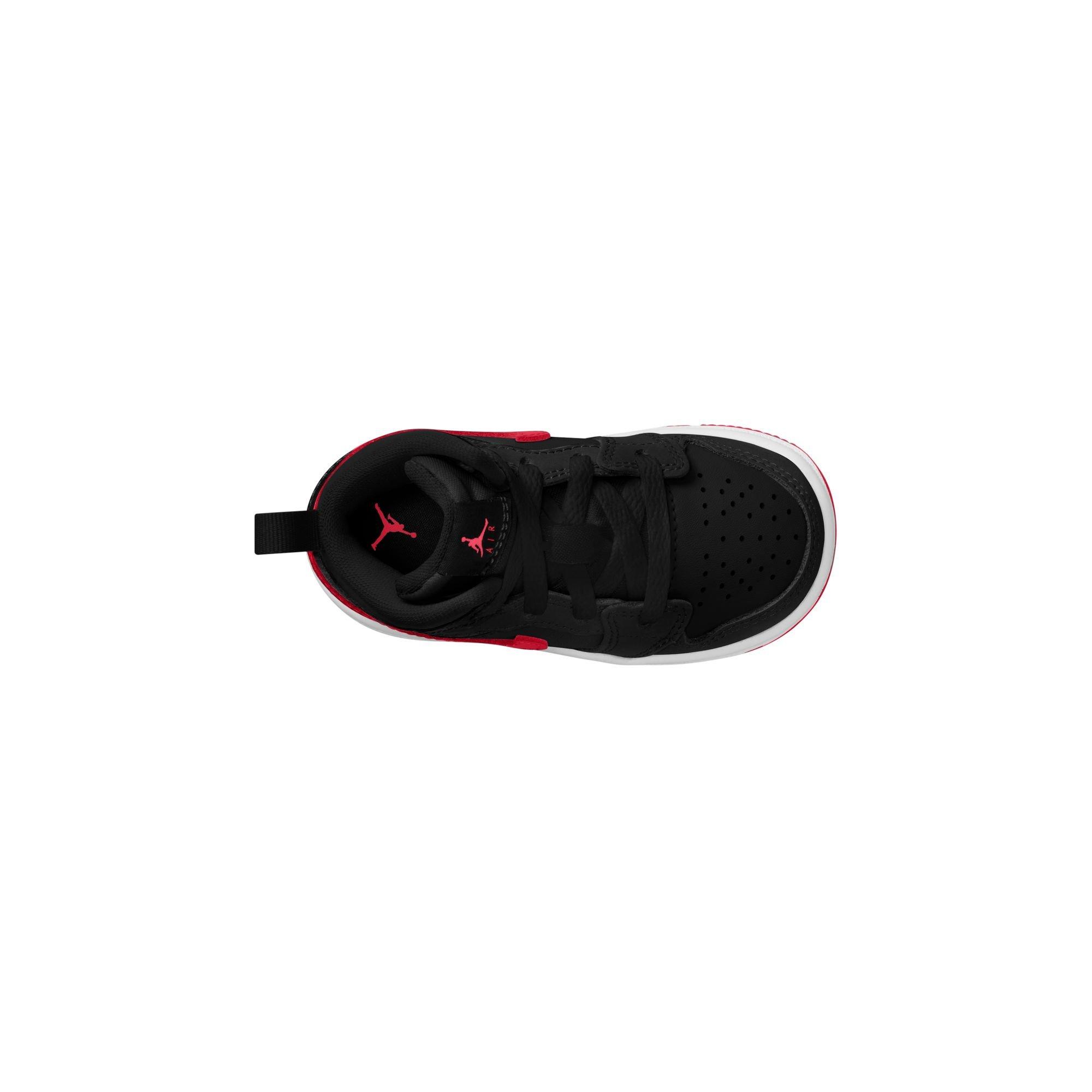 Jordan 1 Mid "Black/University Red/White" Toddler Boys' Shoe - BLACK/RED Thumbnail View 8