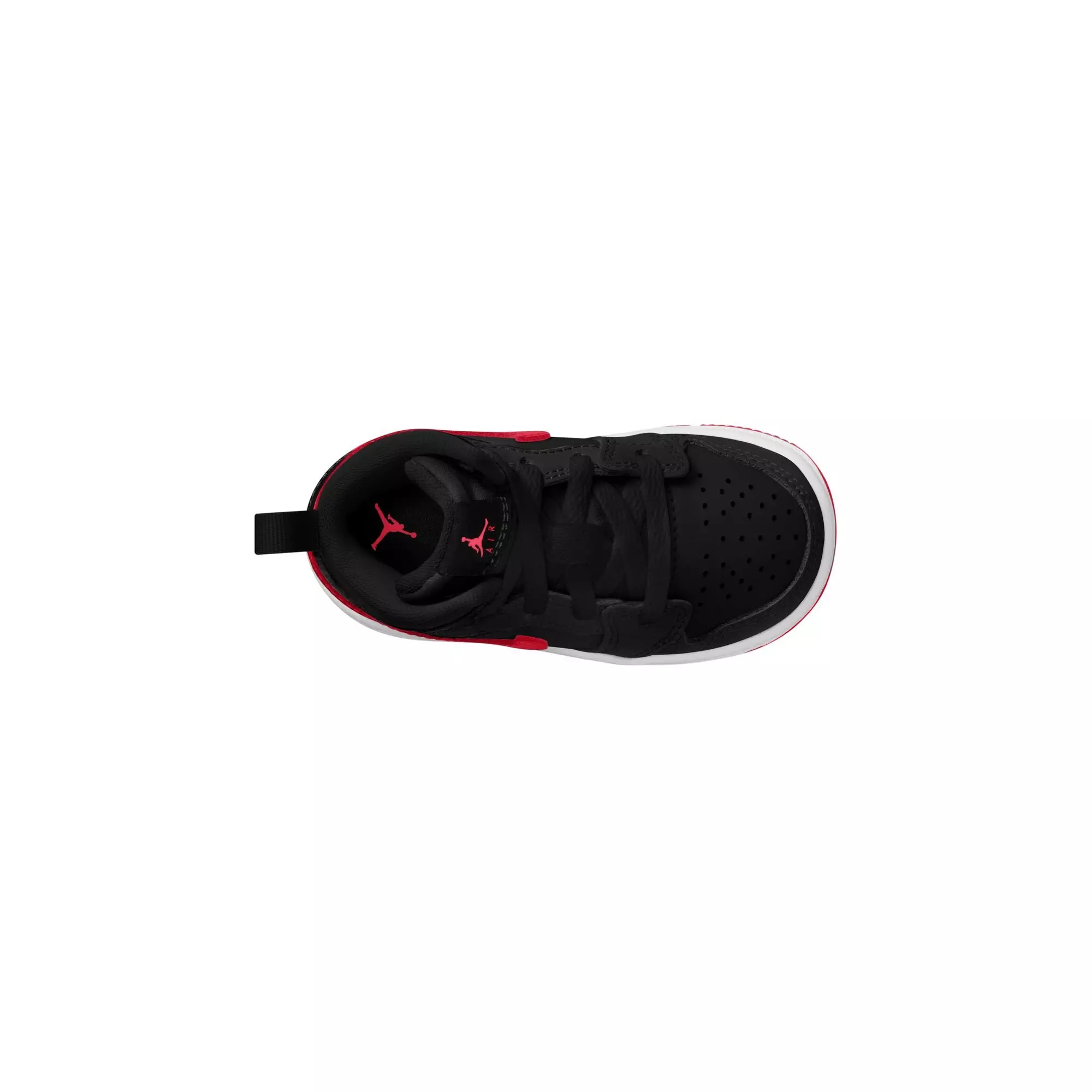 Jordan 1 Mid "Black/University Red/White" Toddler Boys' Shoe - BLACK/RED
