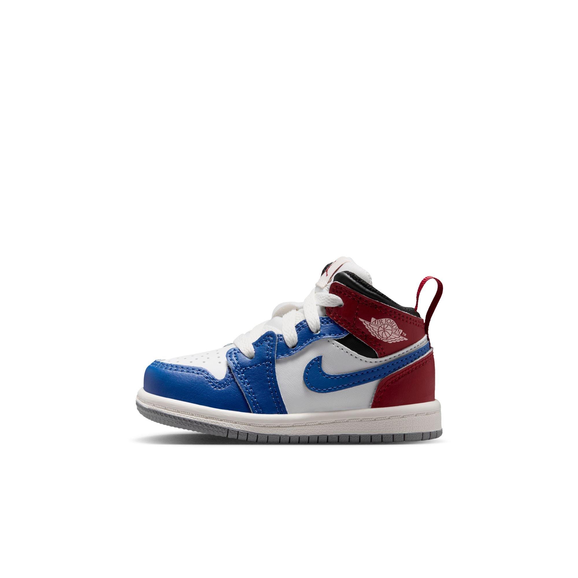 Jordan 1 Mid "True Blue/Summit White/Varsity Red/Black" Toddler Boys' Shoe - BLACK/RED/BLUE Thumbnail View 3