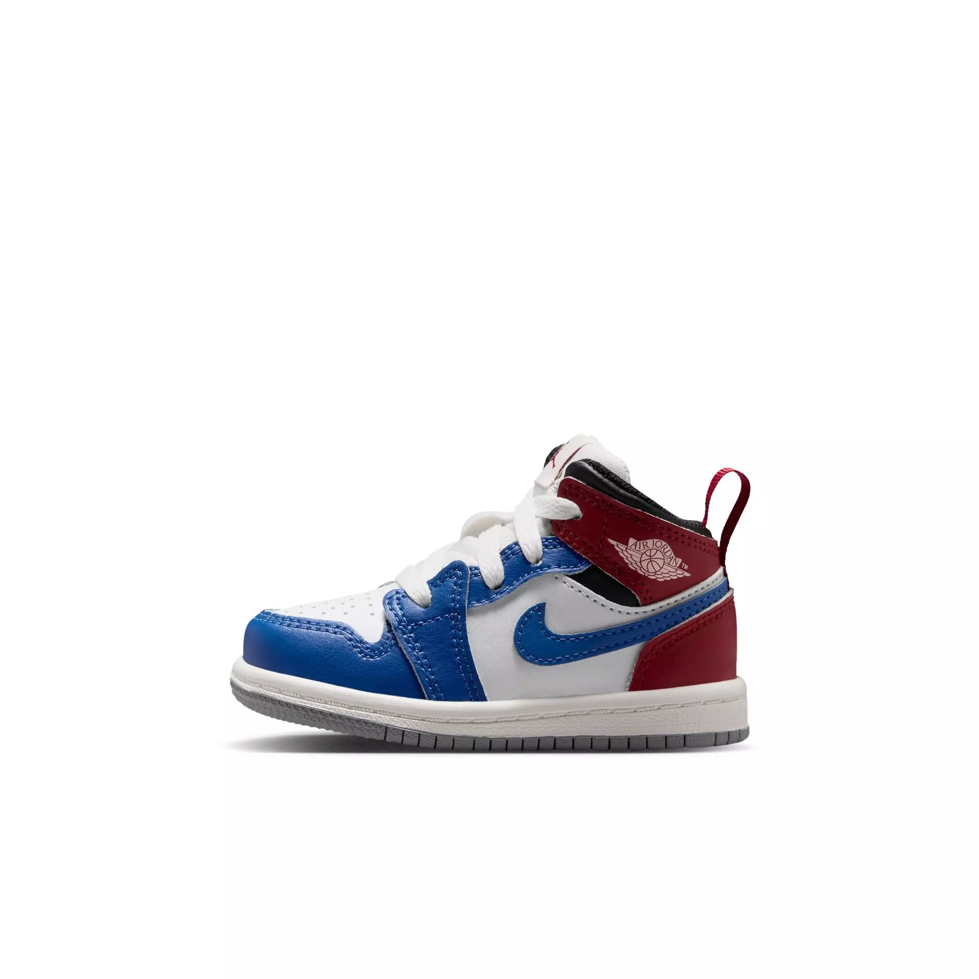 Jordan 1 Mid "True Blue/Summit White/Varsity Red/Black" Toddler Boys' Shoe - BLACK/RED/BLUE