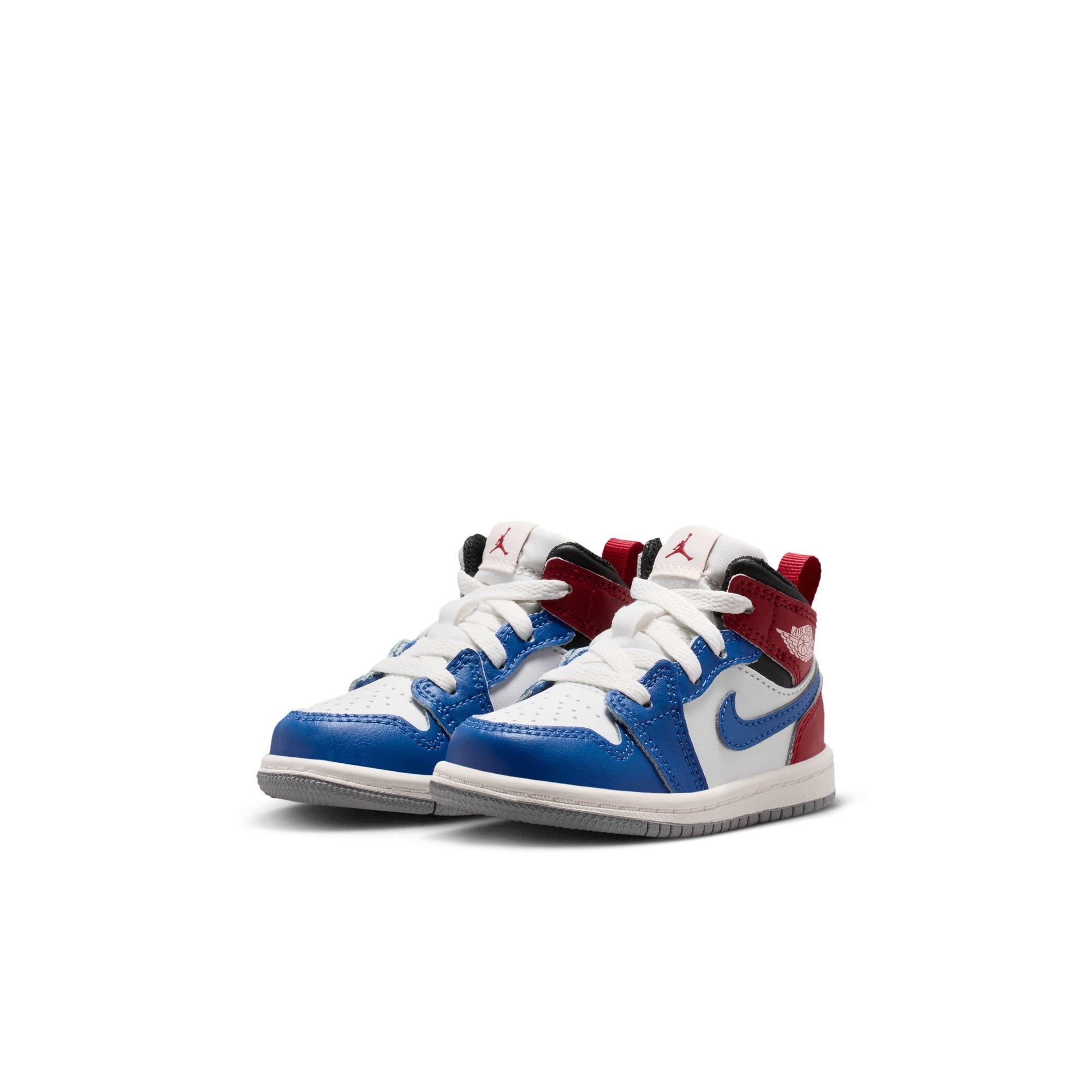 Jordan 1 Mid "True Blue/Summit White/Varsity Red/Black" Toddler Boys' Shoe - BLACK/RED/BLUE Thumbnail View 5