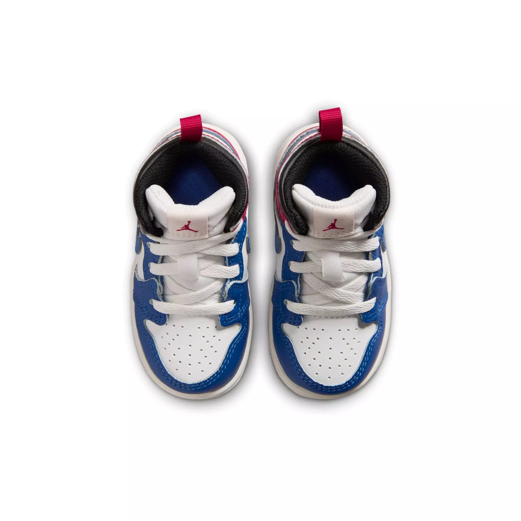 Jordan 1 Mid "True Blue/Summit White/Varsity Red/Black" Toddler Boys' Shoe - BLACK/RED/BLUE