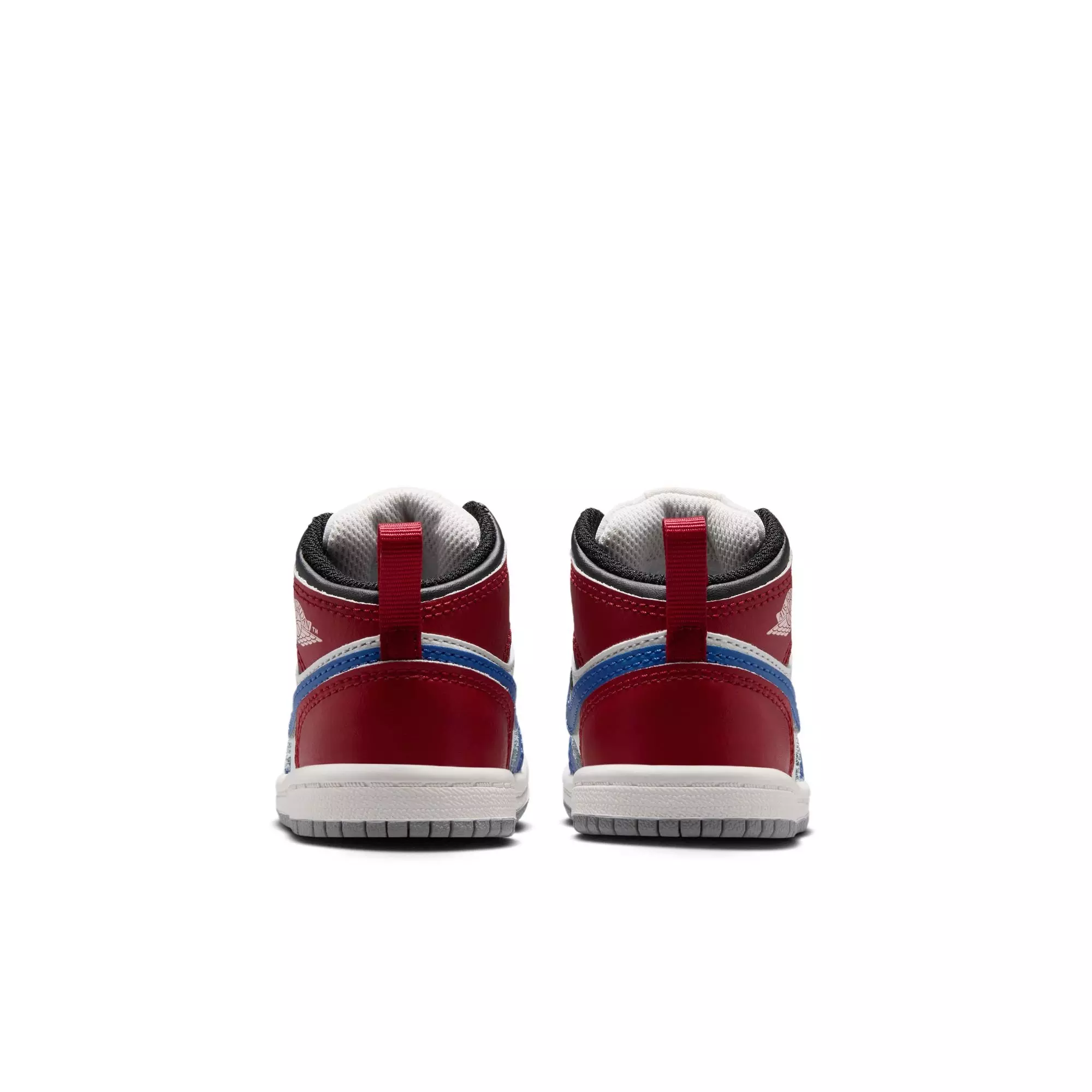 Jordan 1 Mid "True Blue/Summit White/Varsity Red/Black" Toddler Boys' Shoe - BLACK/RED/BLUE