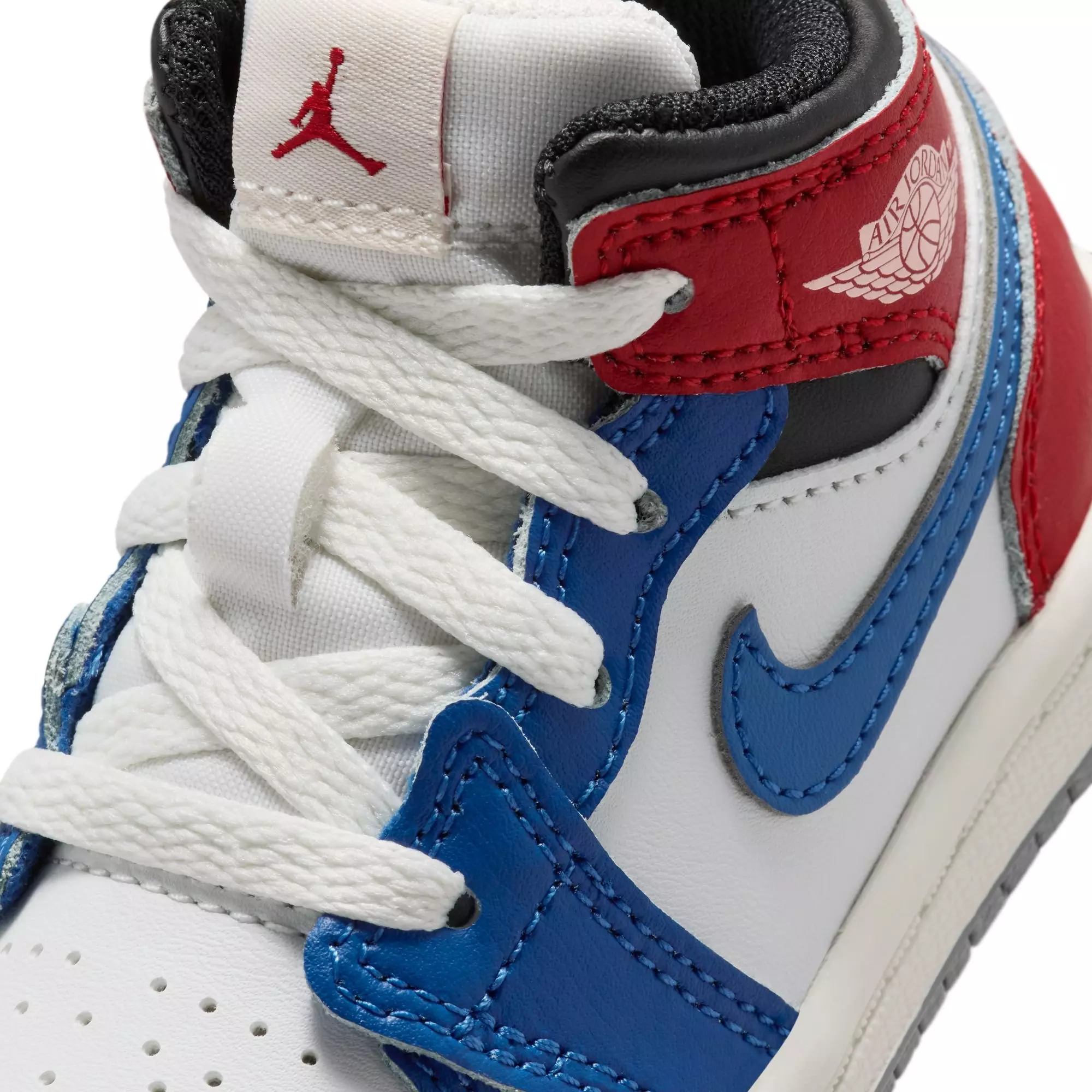 Jordan 1 Mid "True Blue/Summit White/Varsity Red/Black" Toddler Boys' Shoe - BLACK/RED/BLUE