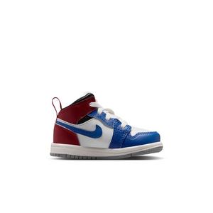 Jordan 1 Mid "True Blue/Summit White/Varsity Red/Black" Toddler Boys' Shoe