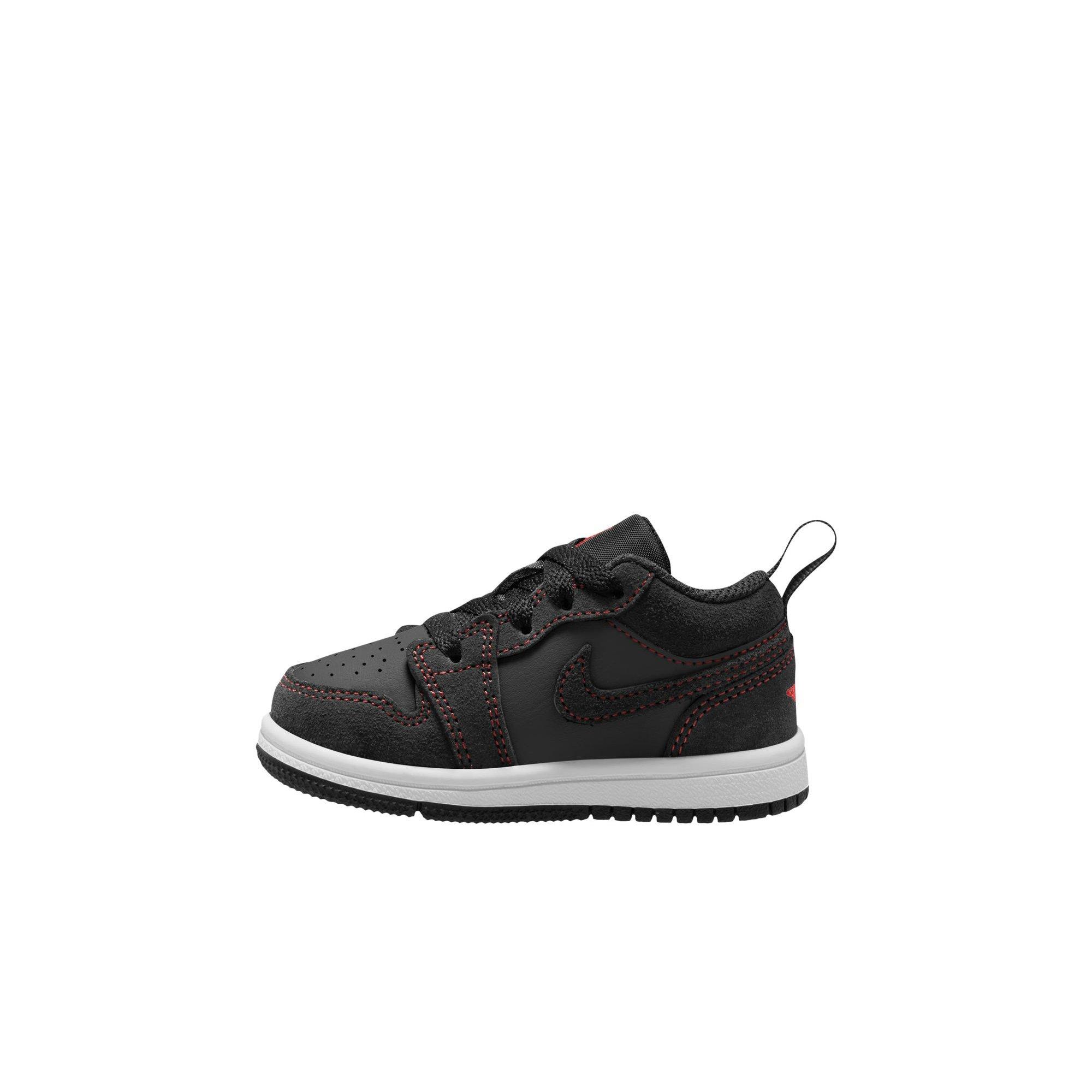 Jordan 1 Low "Black/University Red/White" Toddler Boys' Shoe - BLACK/RED/BLUE