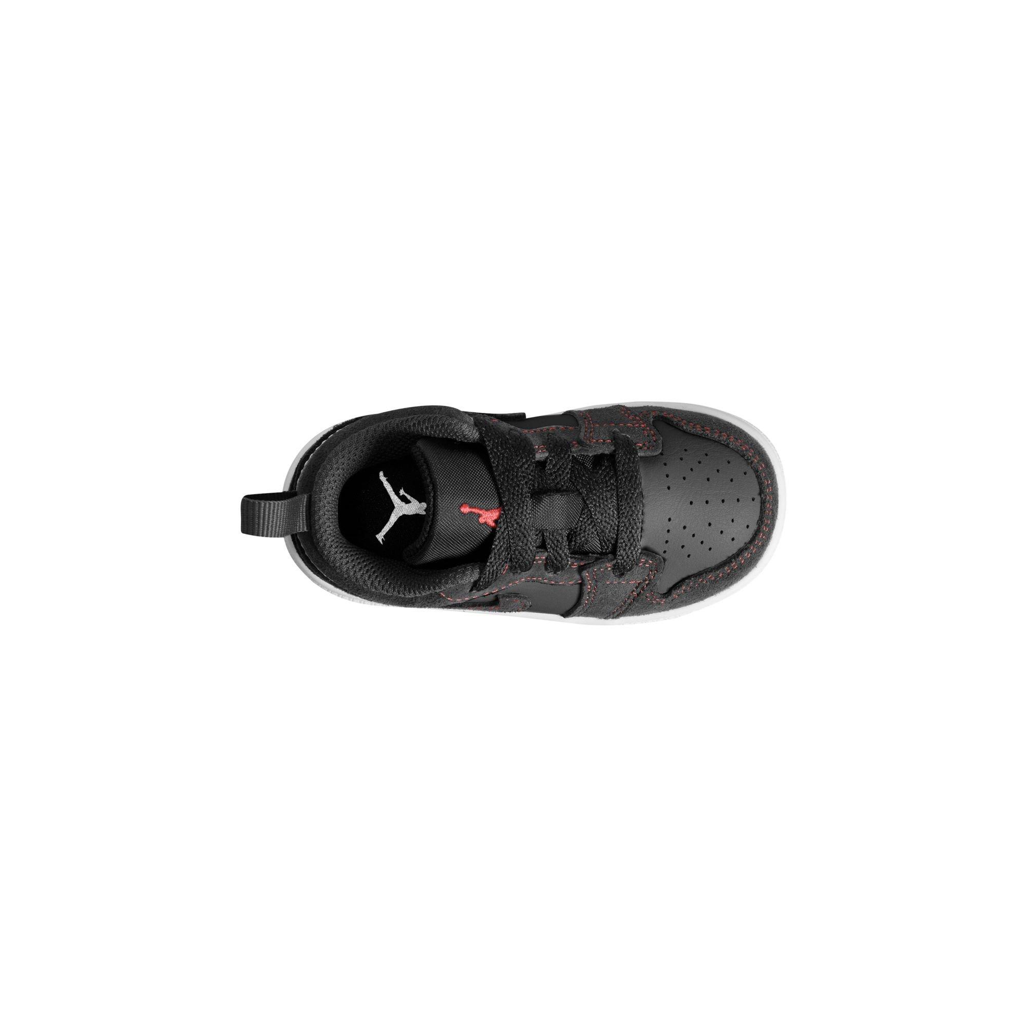 Jordan 1 Low "Black/University Red/White" Toddler Boys' Shoe - BLACK/RED/BLUE