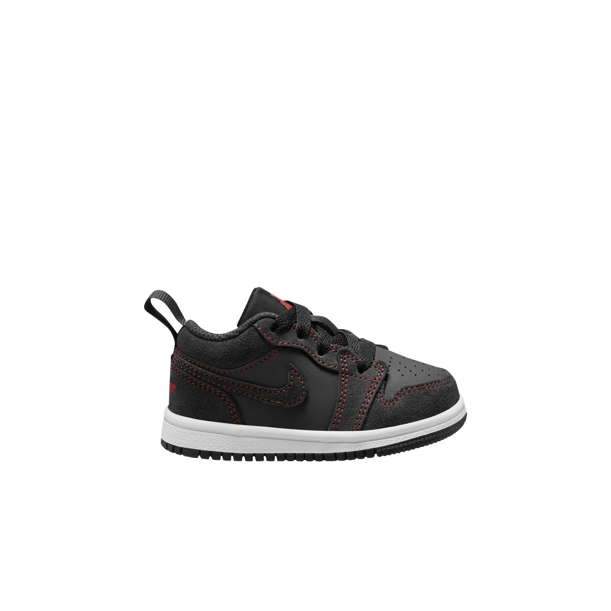 Jordan 1 Low "Black/University Red/White" Toddler Boys' Shoe - BLACK/RED/BLUE