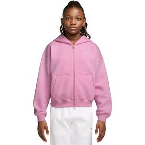 Nike Big Girls' Sportswear Studio Oversized Fleece Full-Zip Jacket - PINK