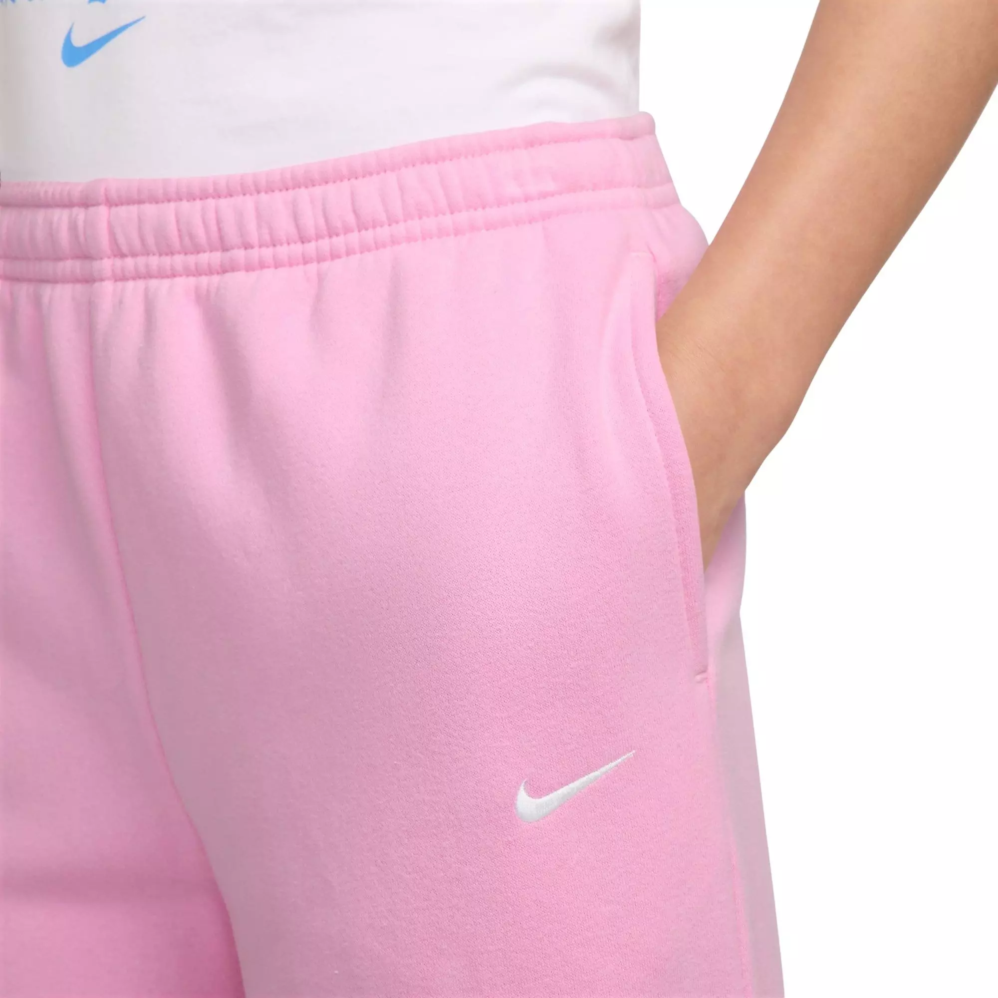 Nike Big Girls' Sportswear Studio Fleece Open-Hem Pants - PINK