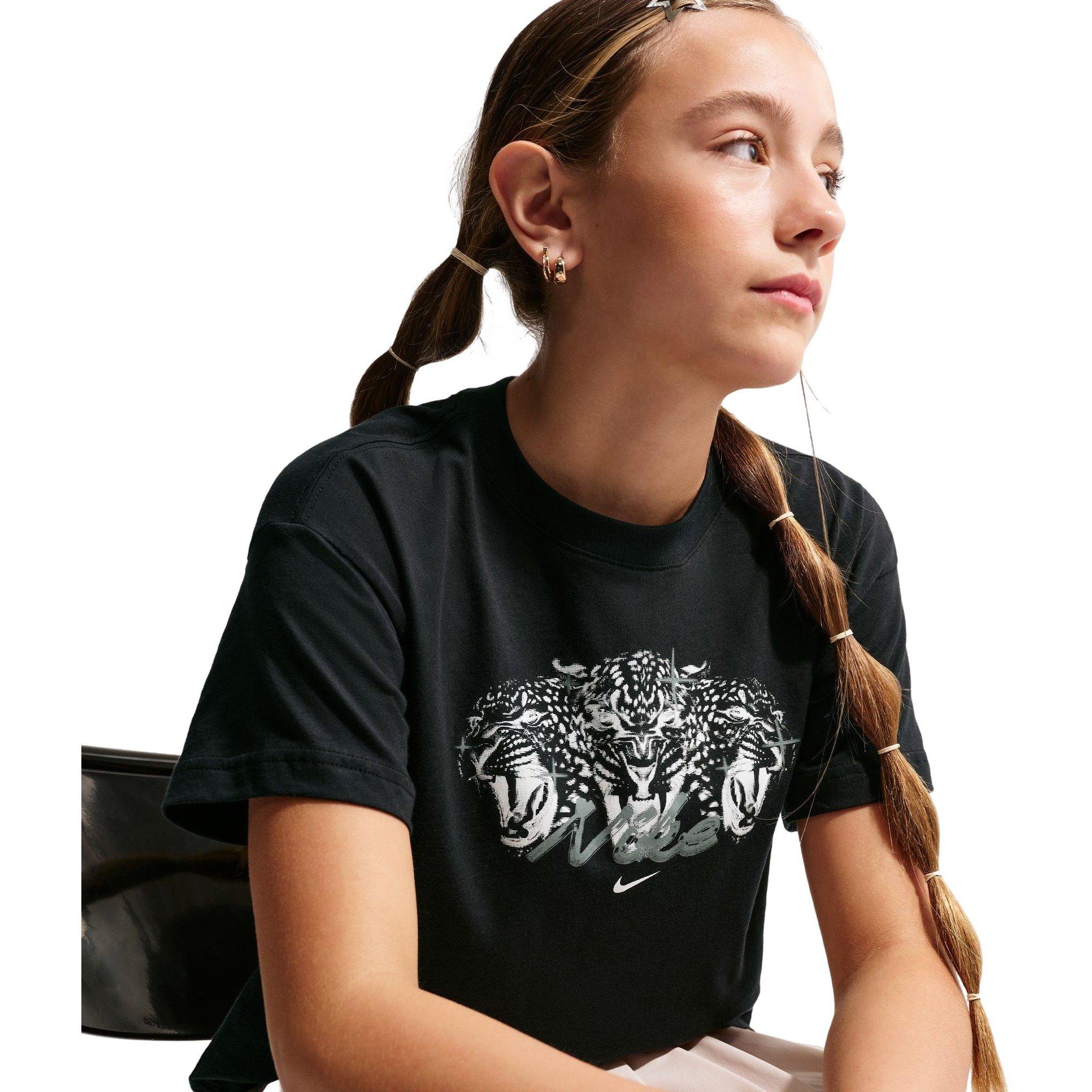 Nike Sportswear Cheetah Print Boxy Big Girls' Tee