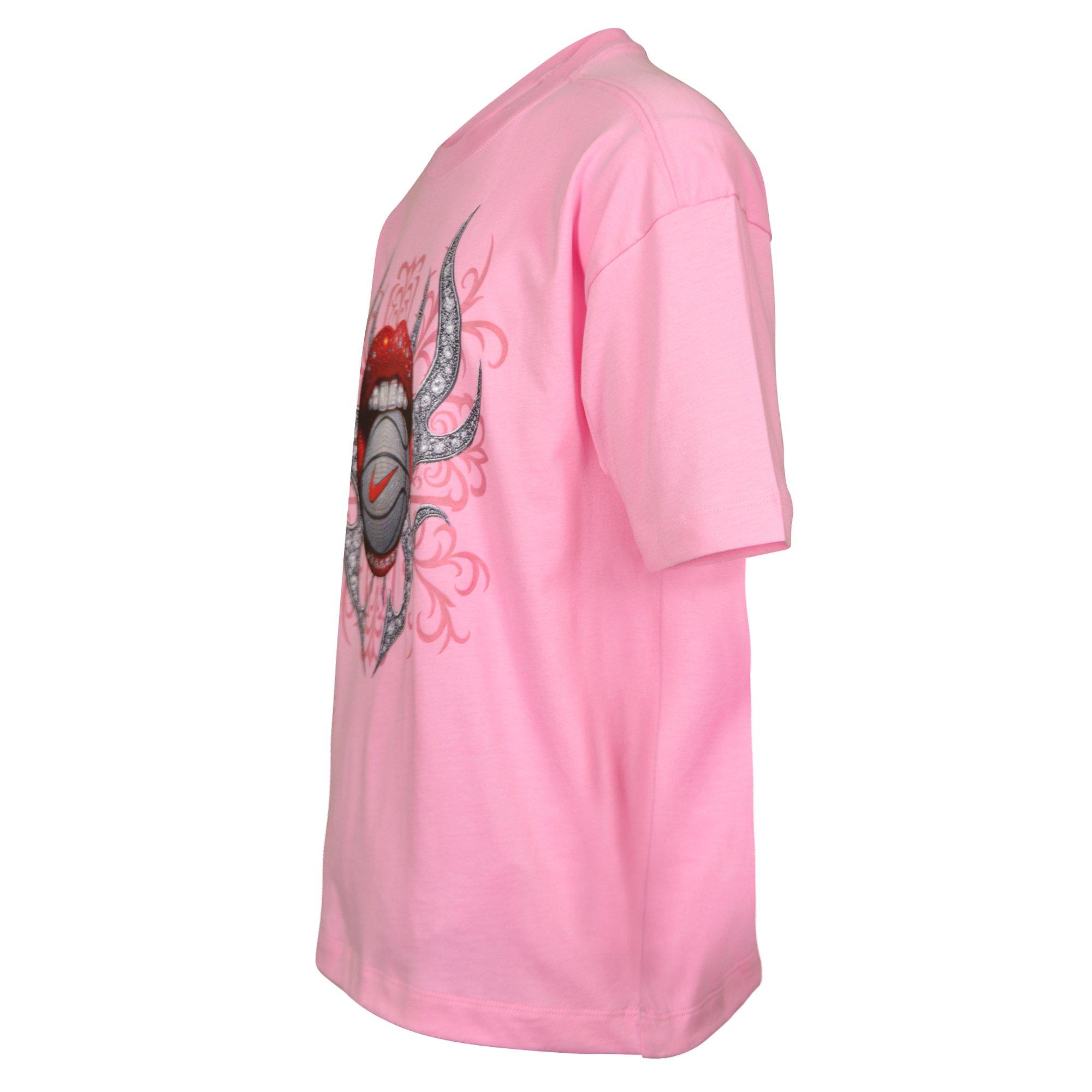 Nike Big Girls' Glam Dunk Oversized Tee - PINK Thumbnail View 3