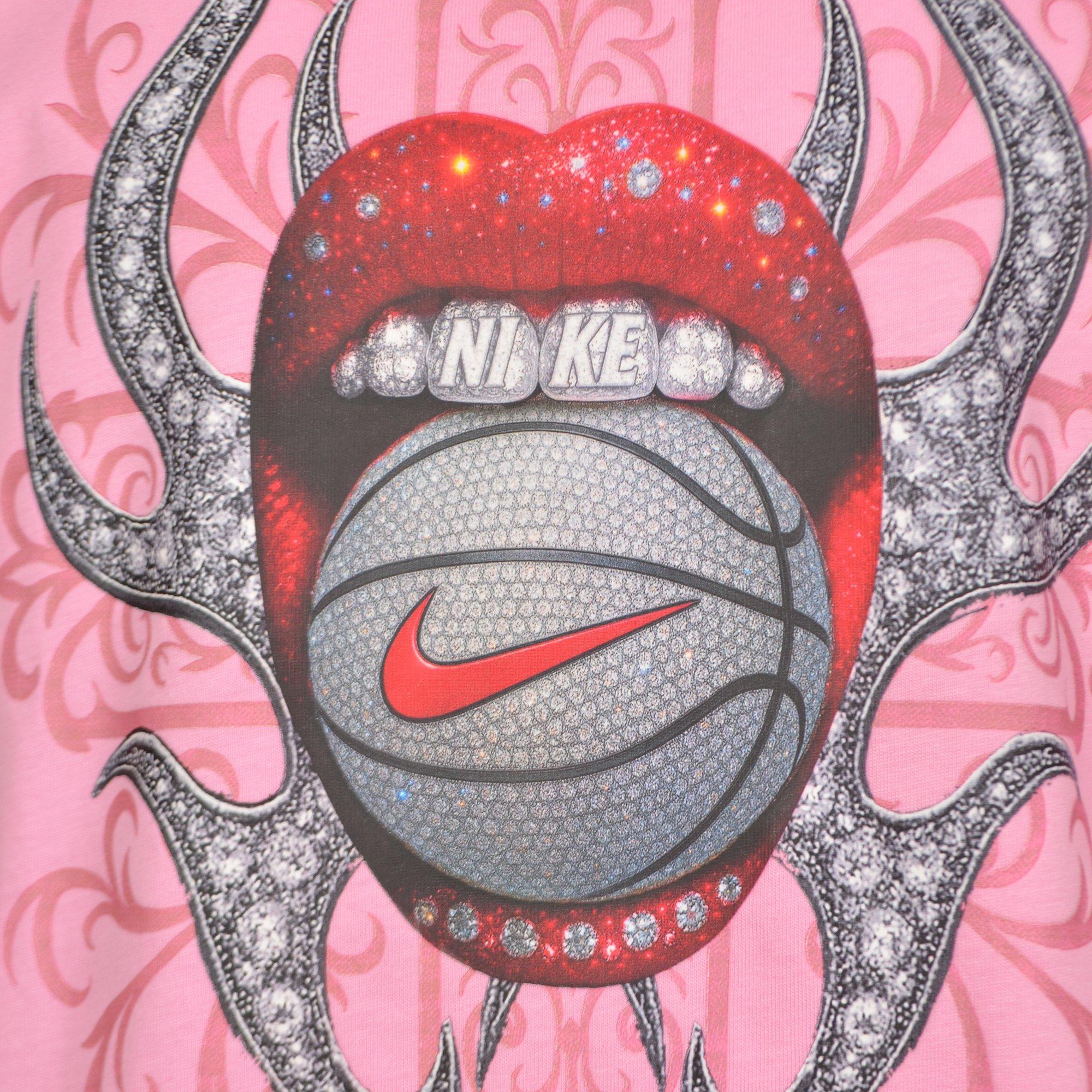 Nike Big Girls' Glam Dunk Oversized Tee - PINK Thumbnail View 4