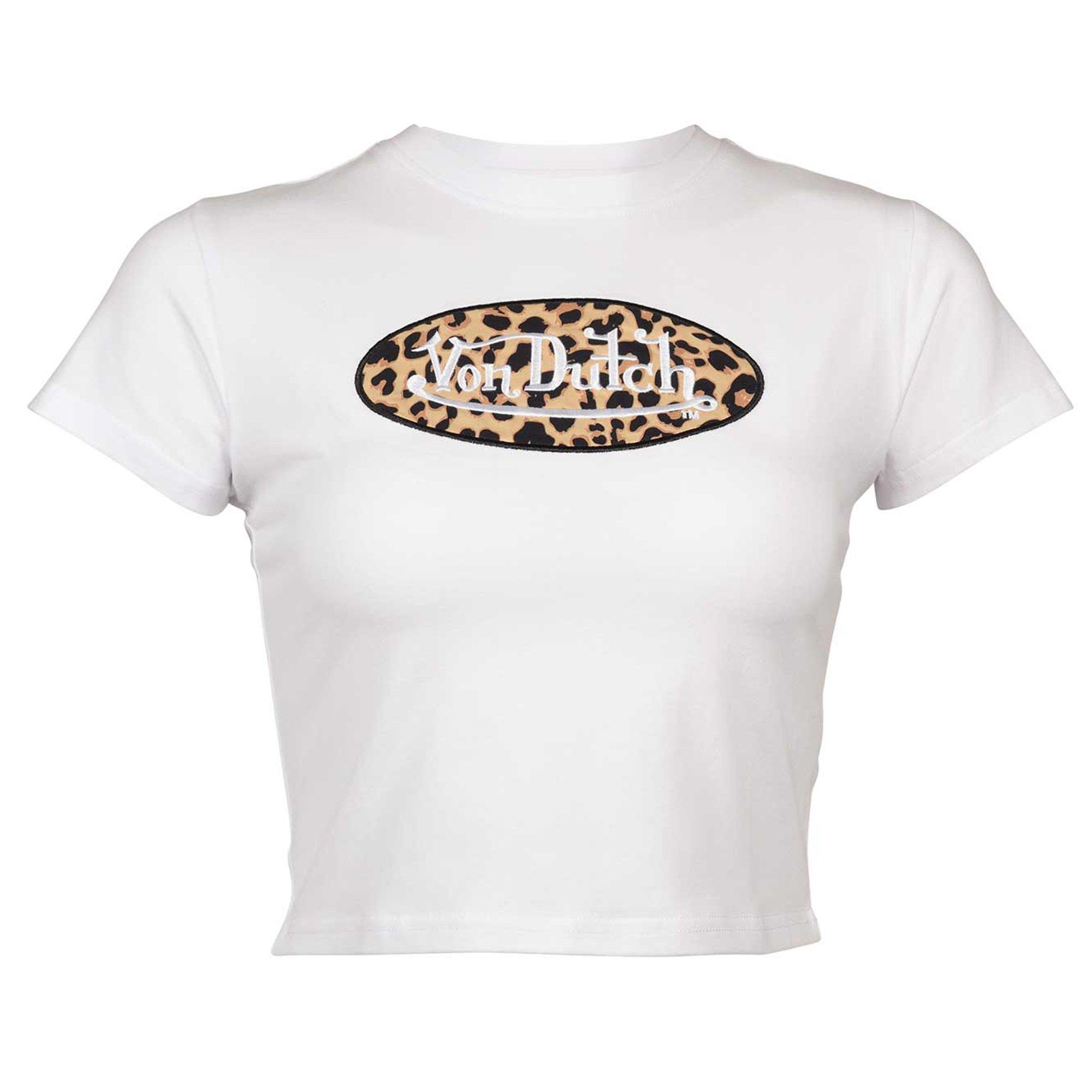 Von Dutch Women's Cheetah Tee - WHITE Thumbnail View 1
