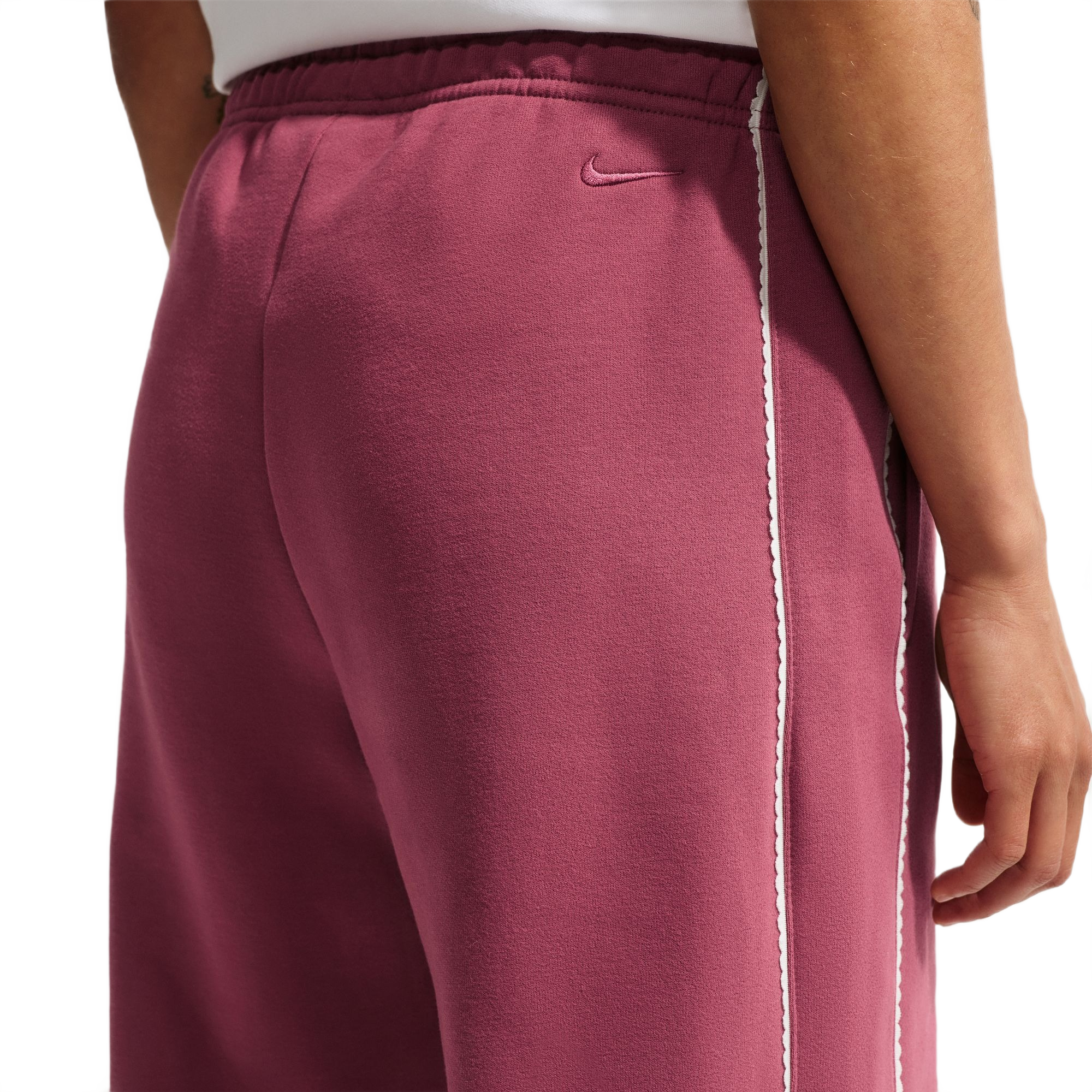 Nike Women's Studio Fleece Medium Weight Mid-Rise Wide-Leg Pants - PINK