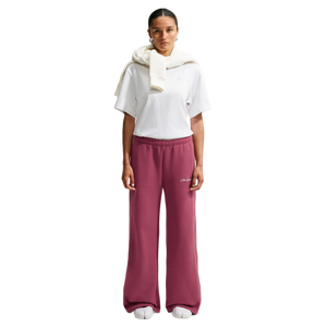 Nike Women's Studio Fleece Medium Weight Mid-Rise Wide-Leg Pants - PINK