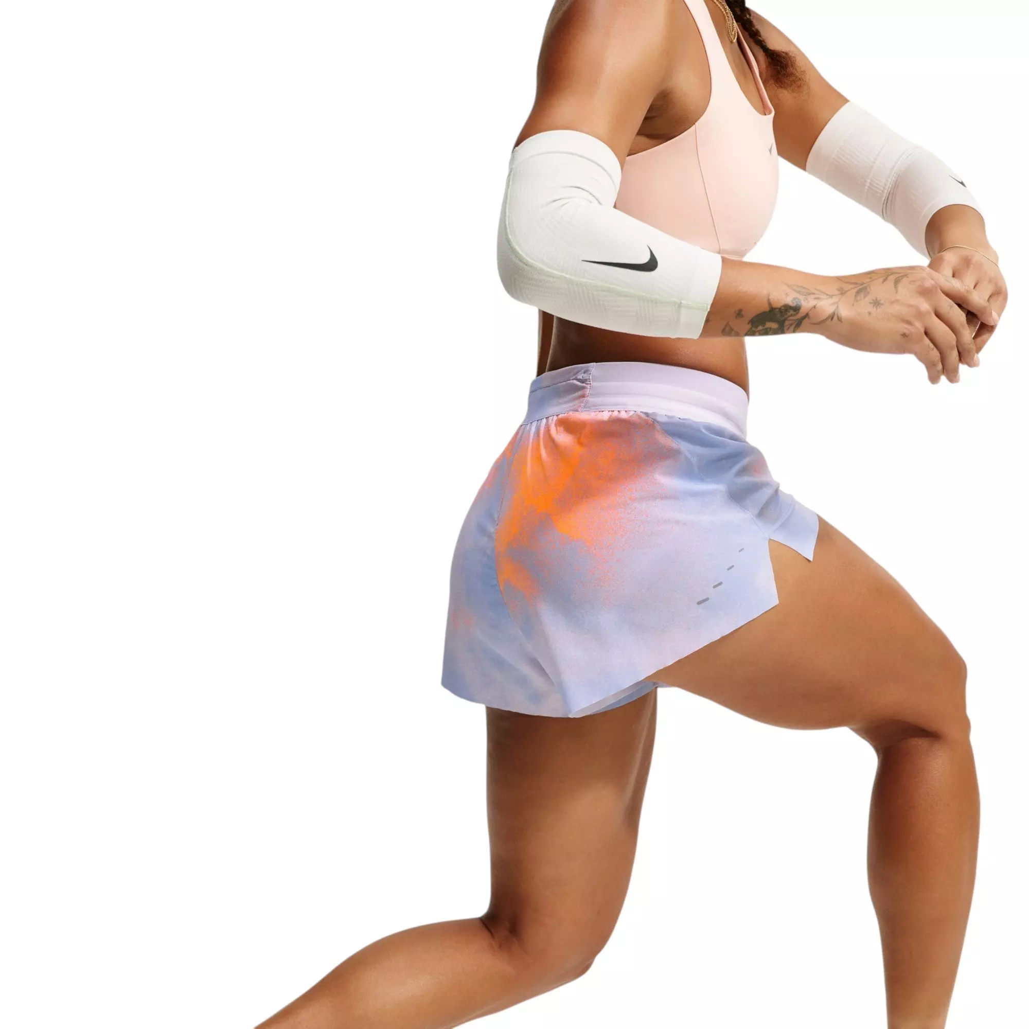 Nike Women's Swift Printed Shorts - Multi - BLUE/ORANGE