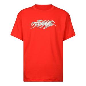 Y2K METALLIC TEE - RED/WHITE