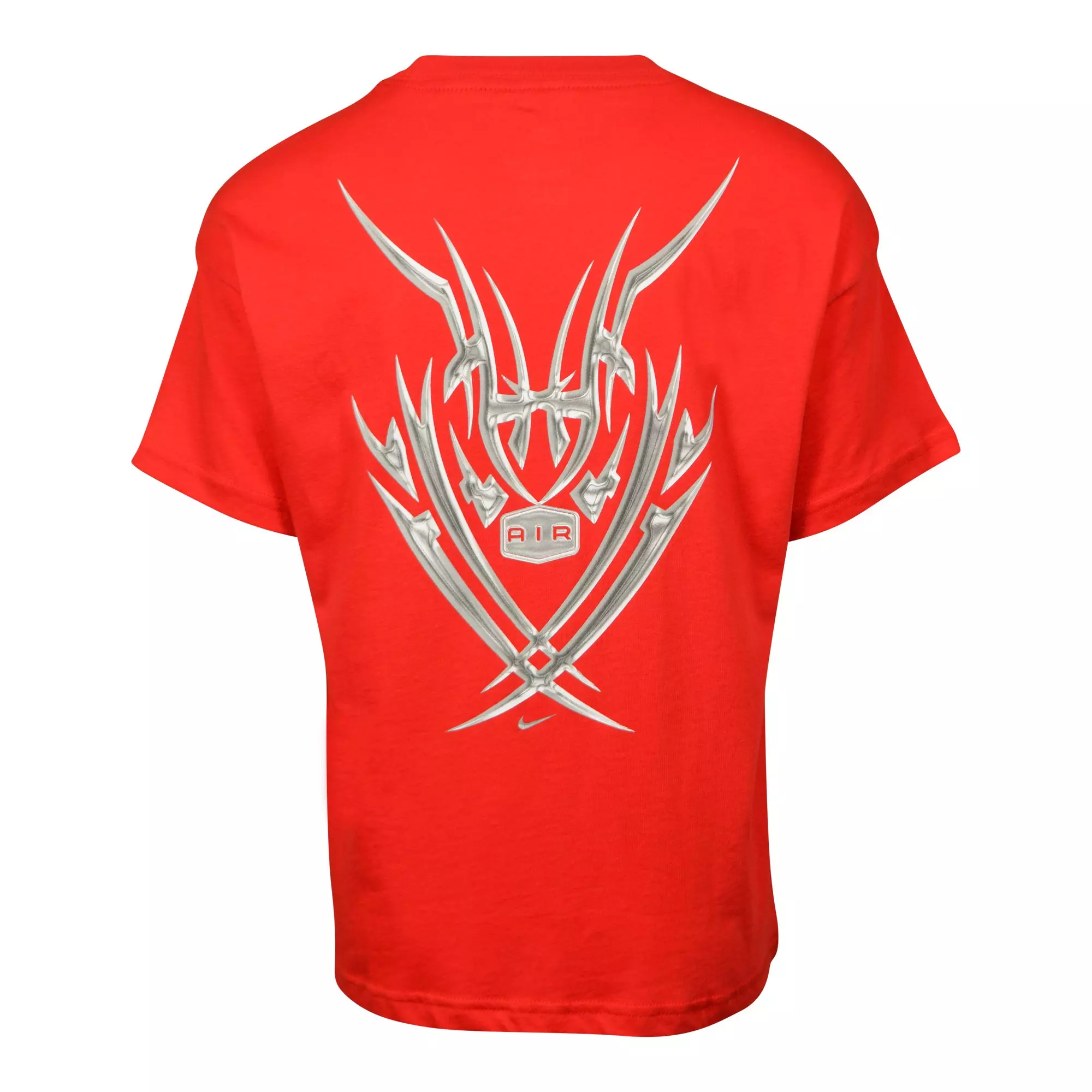 Y2K METALLIC TEE - RED/WHITE
