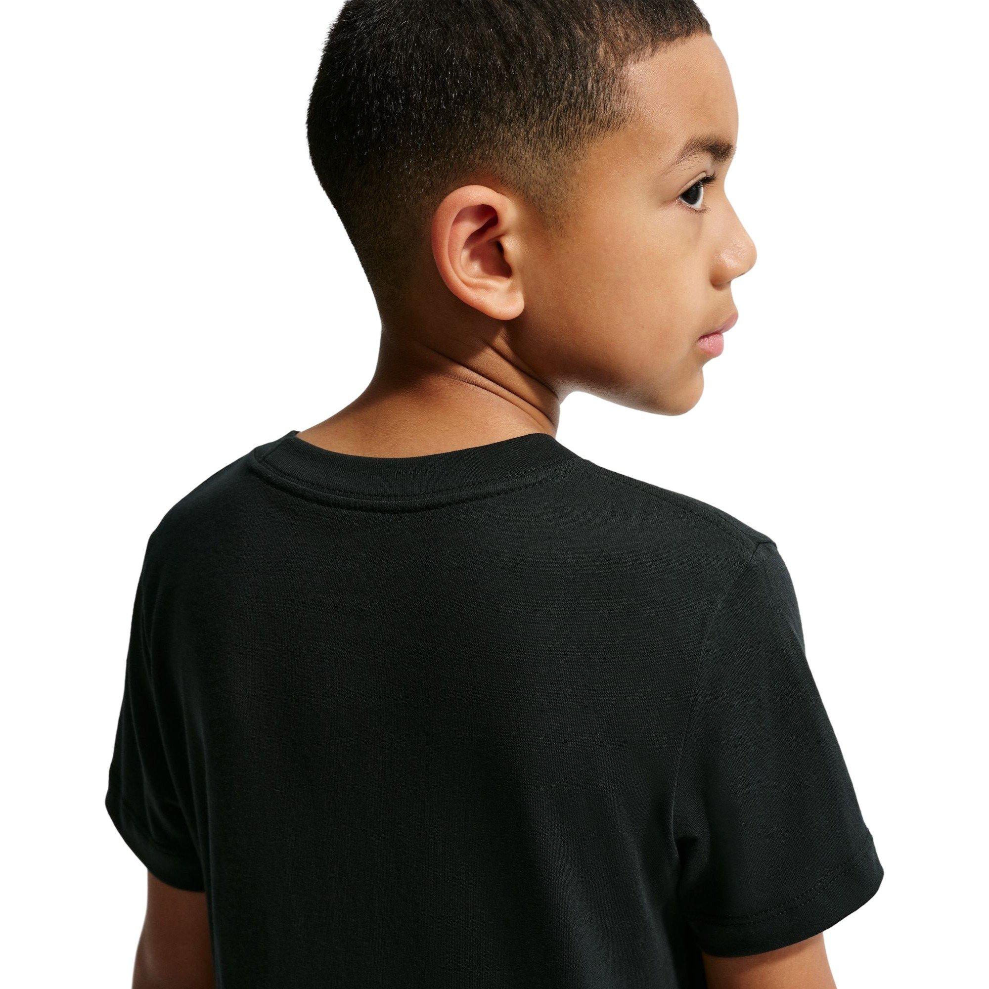 Nike Big Boys' Sportswear Burger Fuel Graphic Tee - BLACK/RED Thumbnail View 4