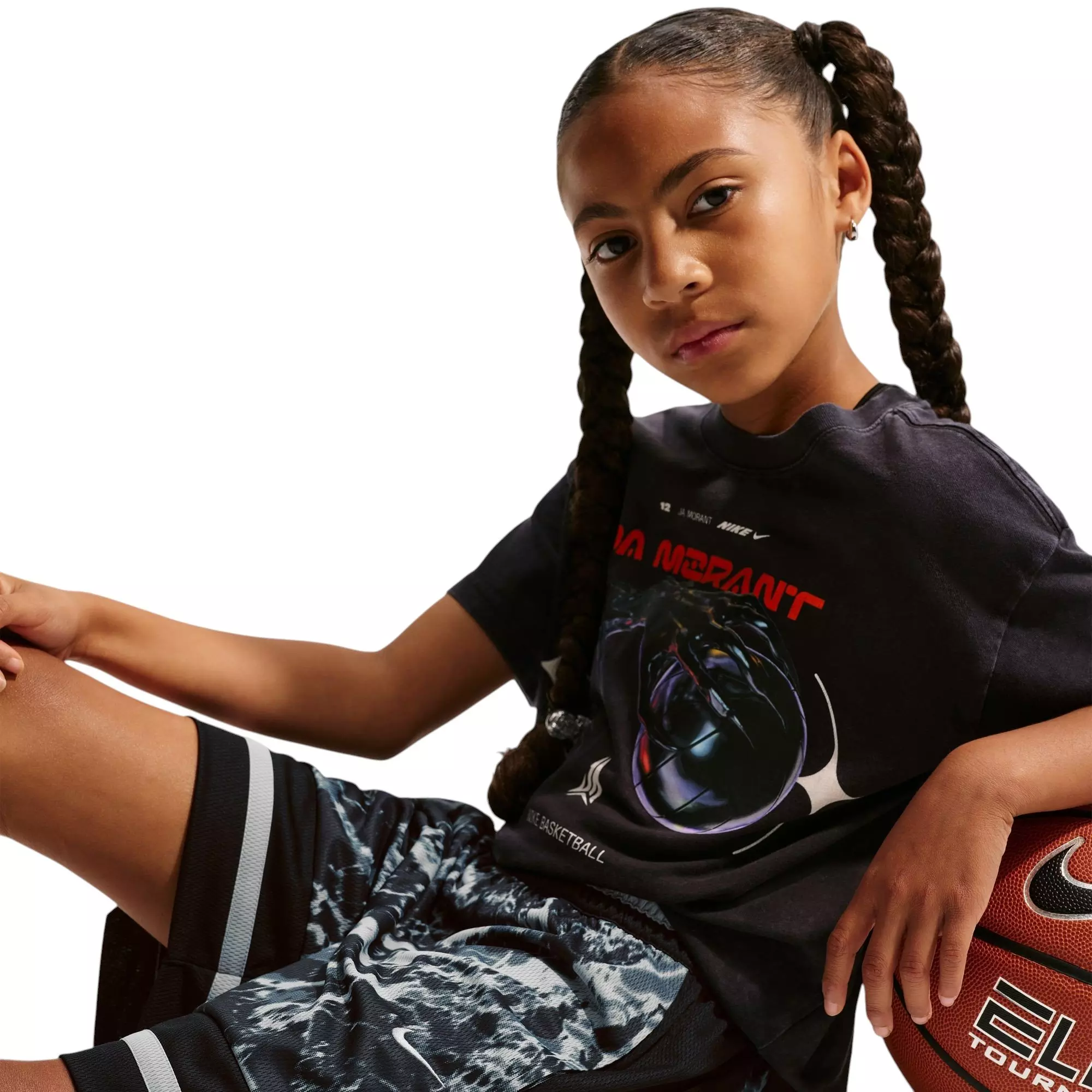 Nike Ja Worst Nightmare Dri-FIT Big Kids' Basketball Shorts - BLACK/GREY