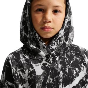 Nike Ja Worst Nightmare Club Fleece Oversized Basketball Big Kids' Hoodie - BLACK/GREY