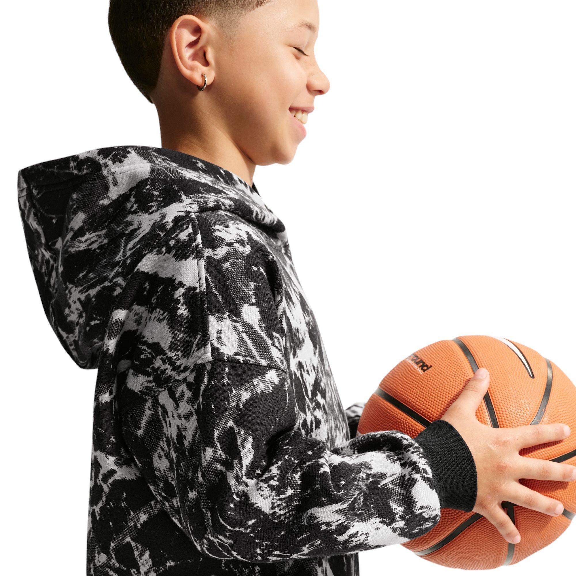 Nike Ja Worst Nightmare Club Fleece Oversized Basketball Big Kids' Hoodie - BLACK/GREY