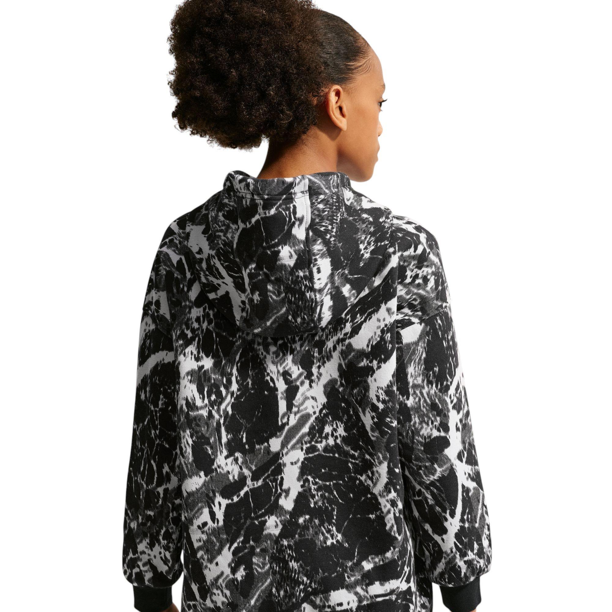 Nike Ja Worst Nightmare Club Fleece Oversized Basketball Big Kids' Hoodie - BLACK/GREY