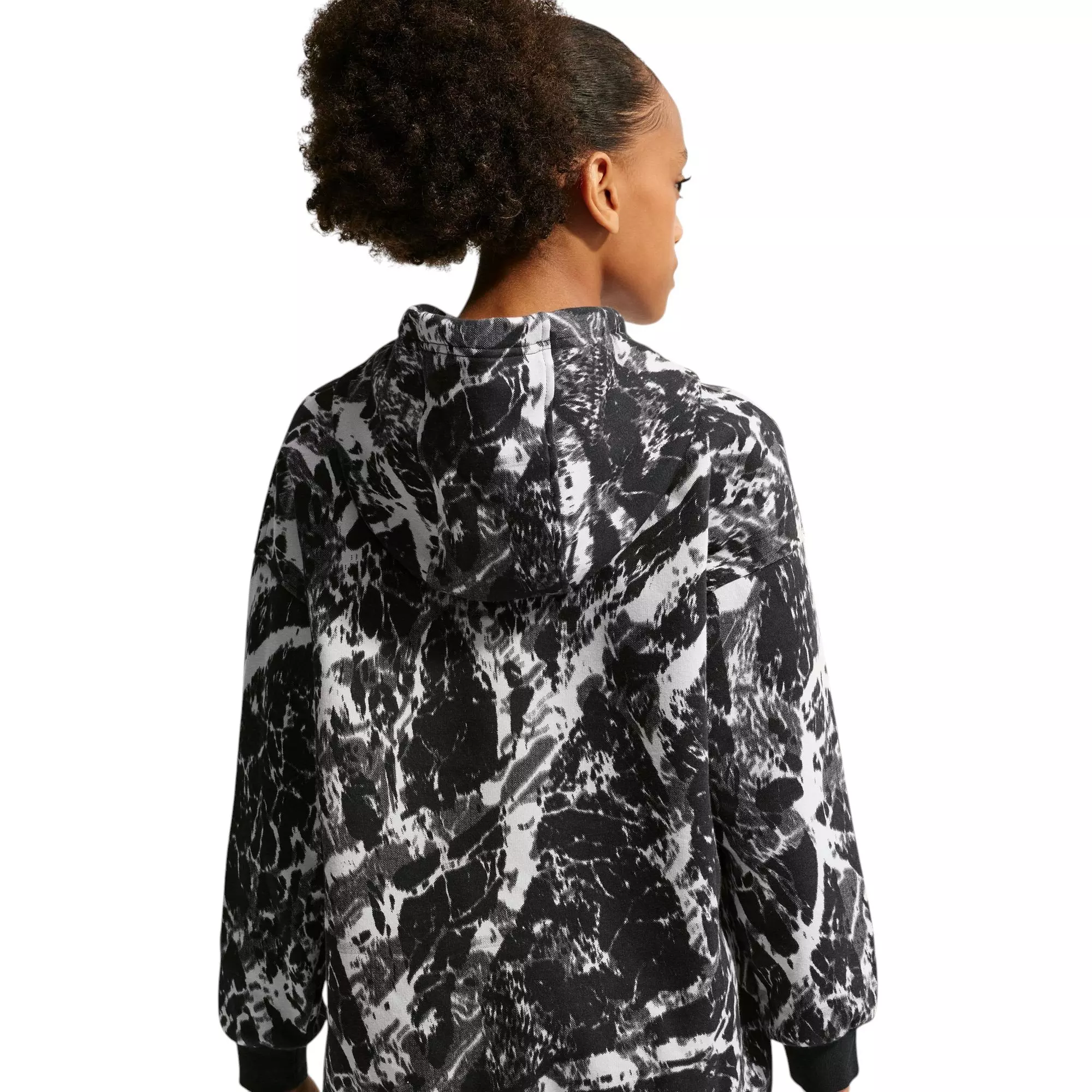 Nike Ja Worst Nightmare Club Fleece Oversized Basketball Big Kids' Hoodie - BLACK/GREY